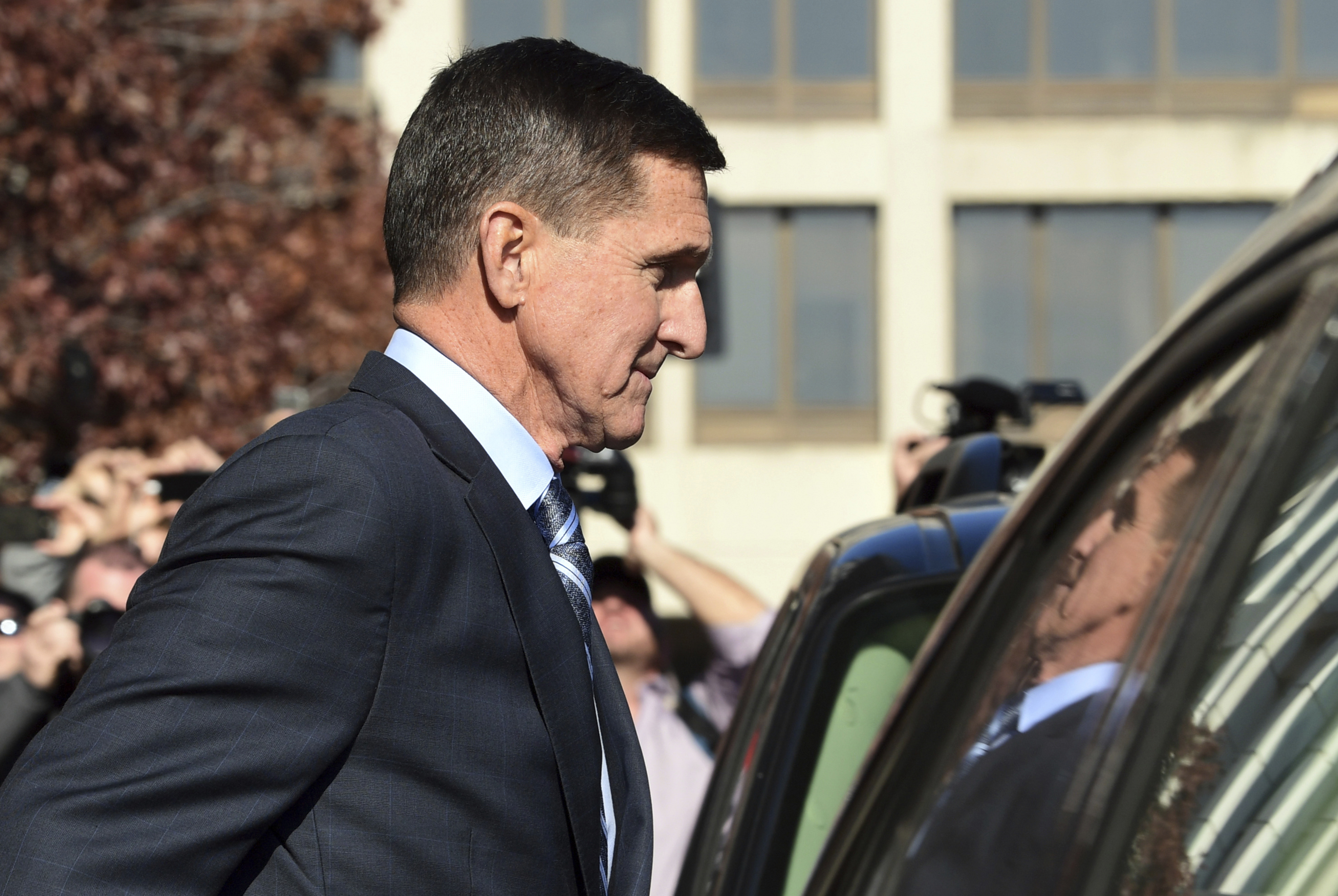 Former Trump national security adviser Michael Flynn leaves federal court in Washington on December 1. (CREDIT: AP Photo/Susan Walsh)