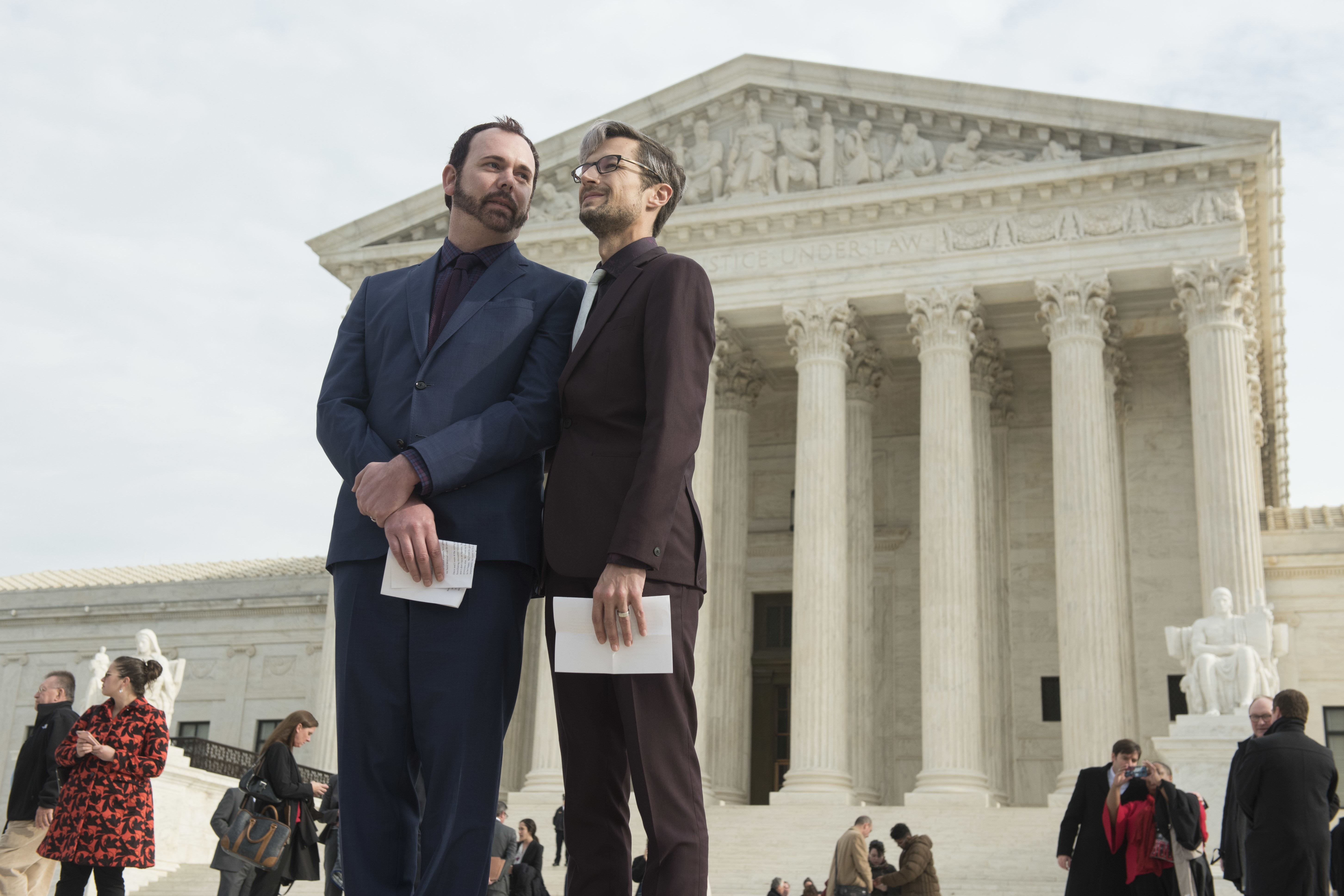 Charlie Craig and David Mullins, the same-sex couple that was refused a cake by Jack Phillips of Masterpiece Cakeshop. CREDIT: Kevin Wolf/AP Images for Human Rights Campaign