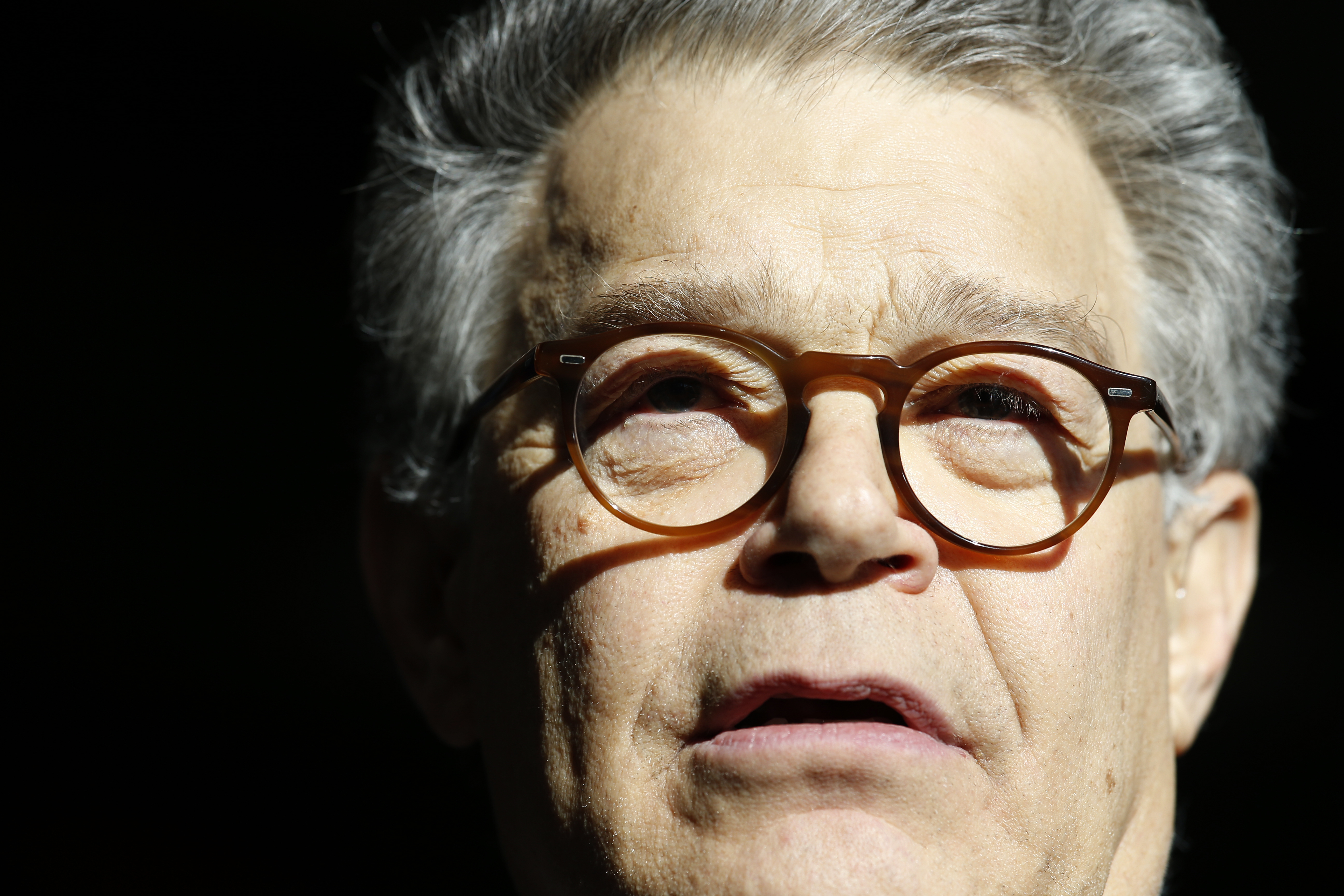 In this Nov. 27, 2017 photo, Sen. Al Franken, D-Minn., speaks to the media on Capitol Hill in Washington. CREDIT: AP Photo/Alex Brandon