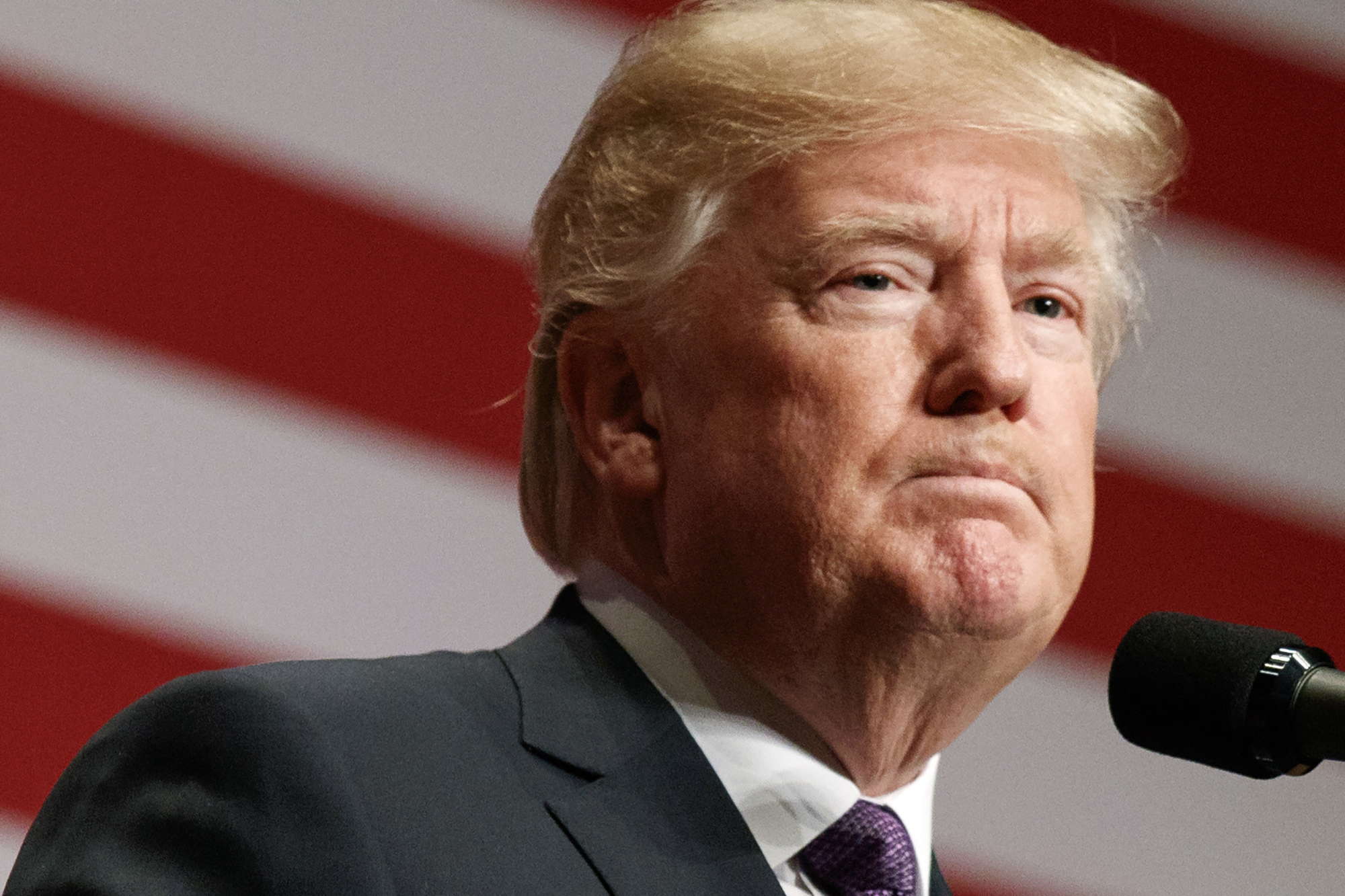President Donald Trump speaks on national security Monday, Dec. 18, 2017, in Washington. Trump says his new national security strategy puts "America First." CREDIT: Evan Vucci/AP Photo.