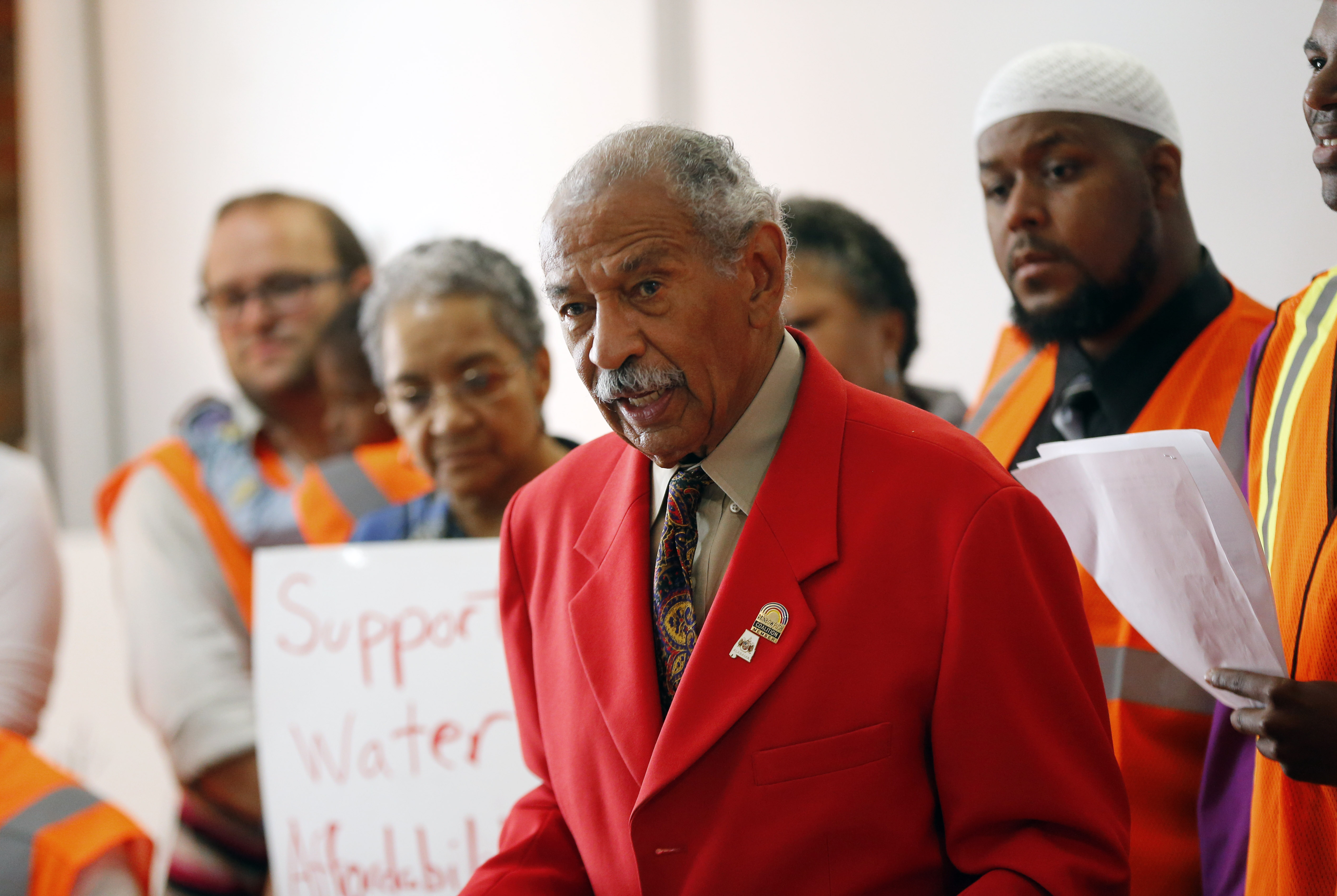 Rep. John Conyers, D-Mich., speaks in Detroit, Monday, July 7, 2014. CREDIT: AP Photo/Paul Sancya