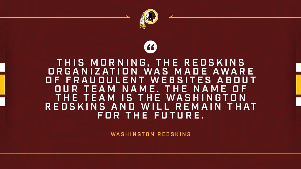 Credit: Twitter Feed of Washington football team