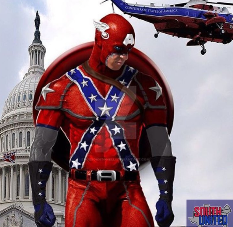 Material from fake Russian accounts is still up on Instagram - including "Captain Confederate." (SCREENSHOT)