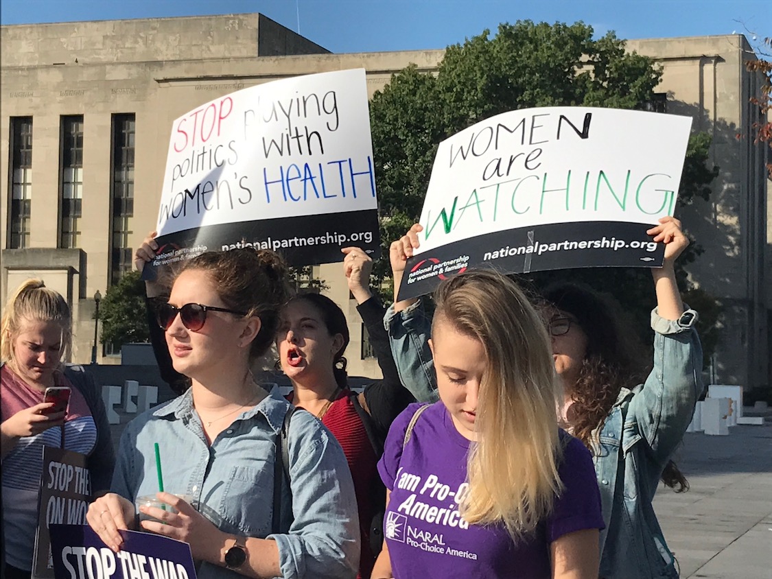 D.C. protesters support Jane Doe's decision to get an abortion in October. CREDIT: Casey Quinlan