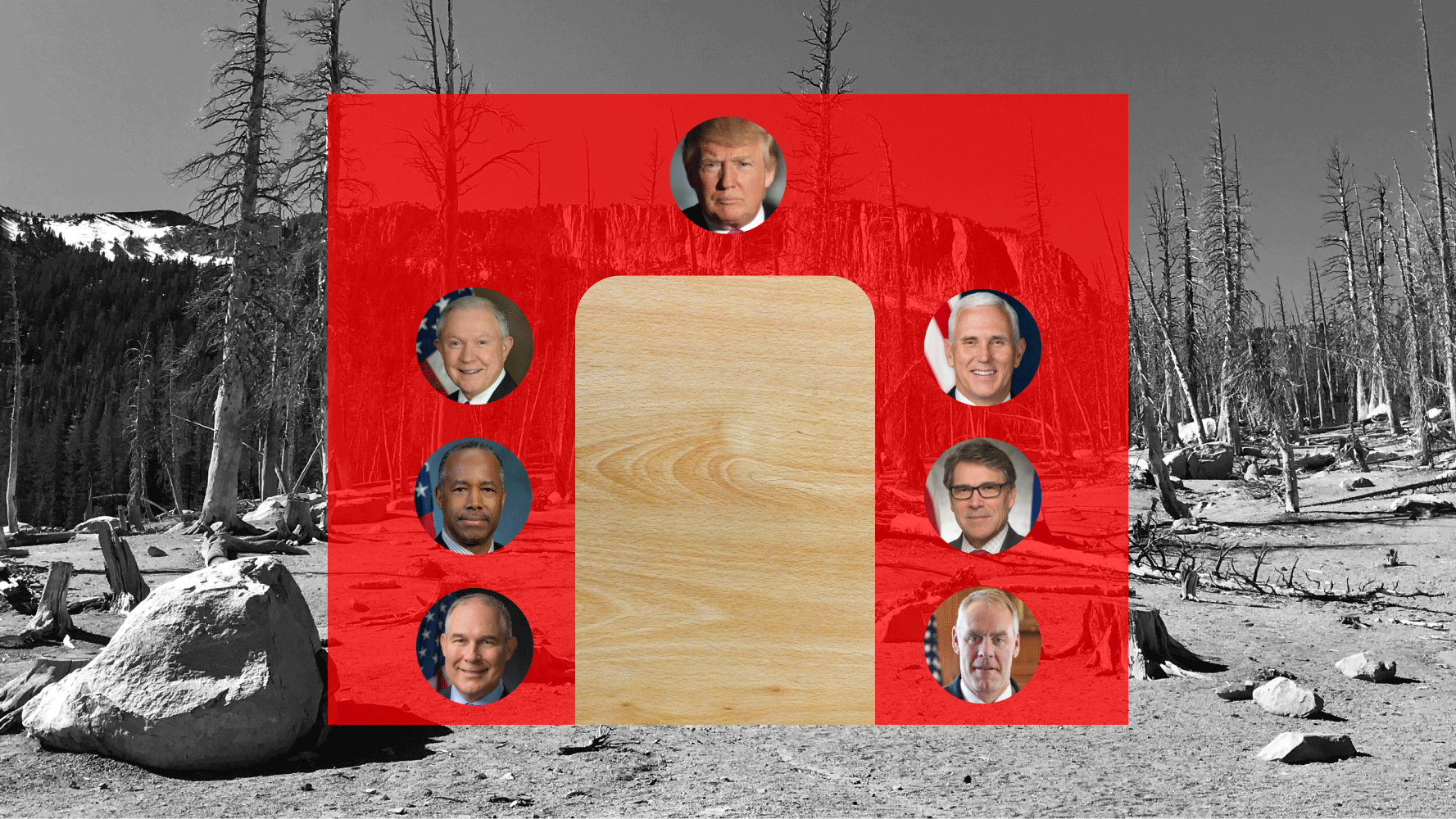 The Trump cabinet contains many climate deniers. CREDIT: Getty Images / Diana Ofosu