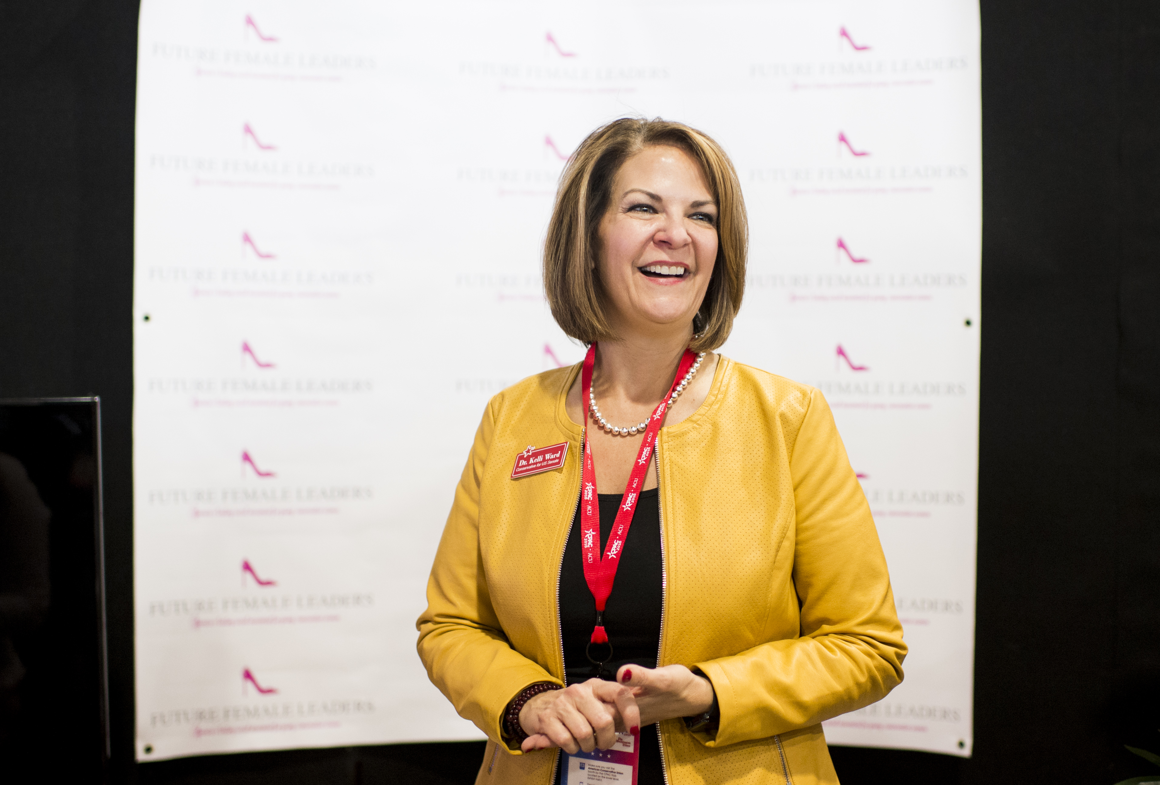 Dr. Kelli Ward speaks with supporters at the American Conservative Union's CPAC conference at National Harbor in Oxon Hill, Md., on Thursday, March 3, 2016. CREDIT: Photo By Bill Clark/CQ Roll Call