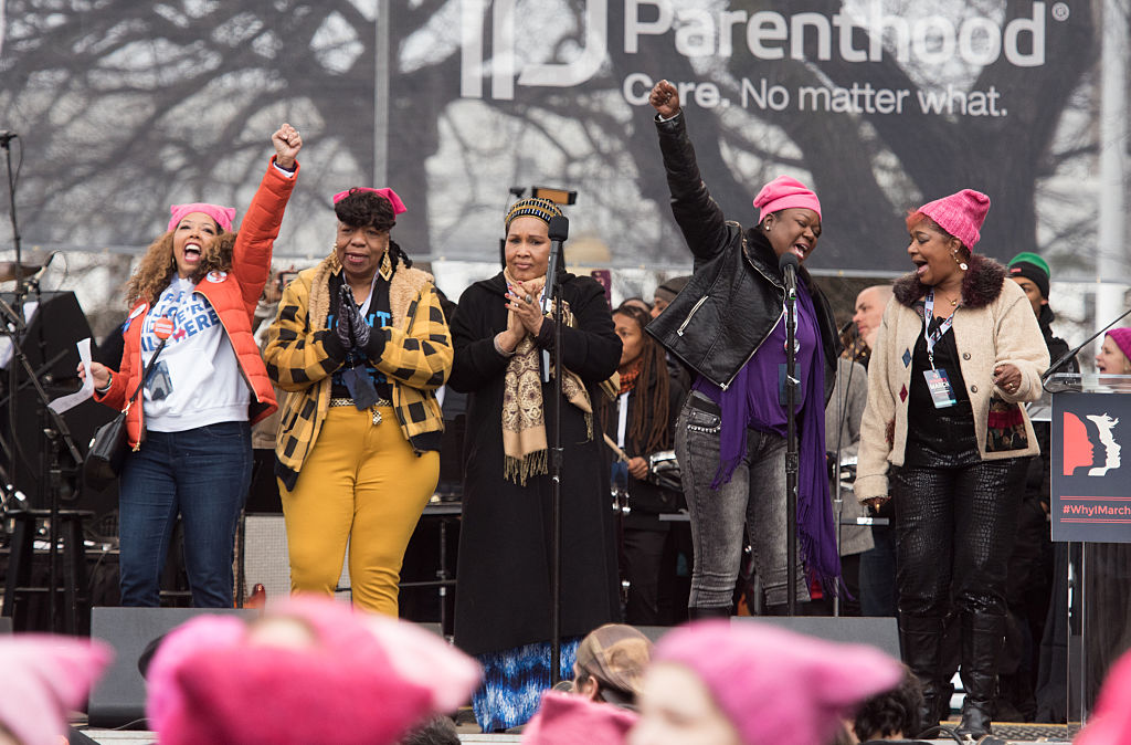 Lucia McBath (far left) at the Women's March on Washington, January 21, 2017. CREDIT: Noam Galai/WireImage