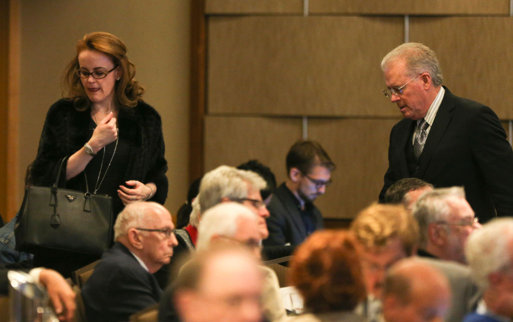 Robert and Rebekah Mercer attend the 12th International Conference on Climate Change hosted by The Heartland Institute on March 23, 2017 in Washington, D.C.
CREDIT: Oliver Contreras/Getty Images