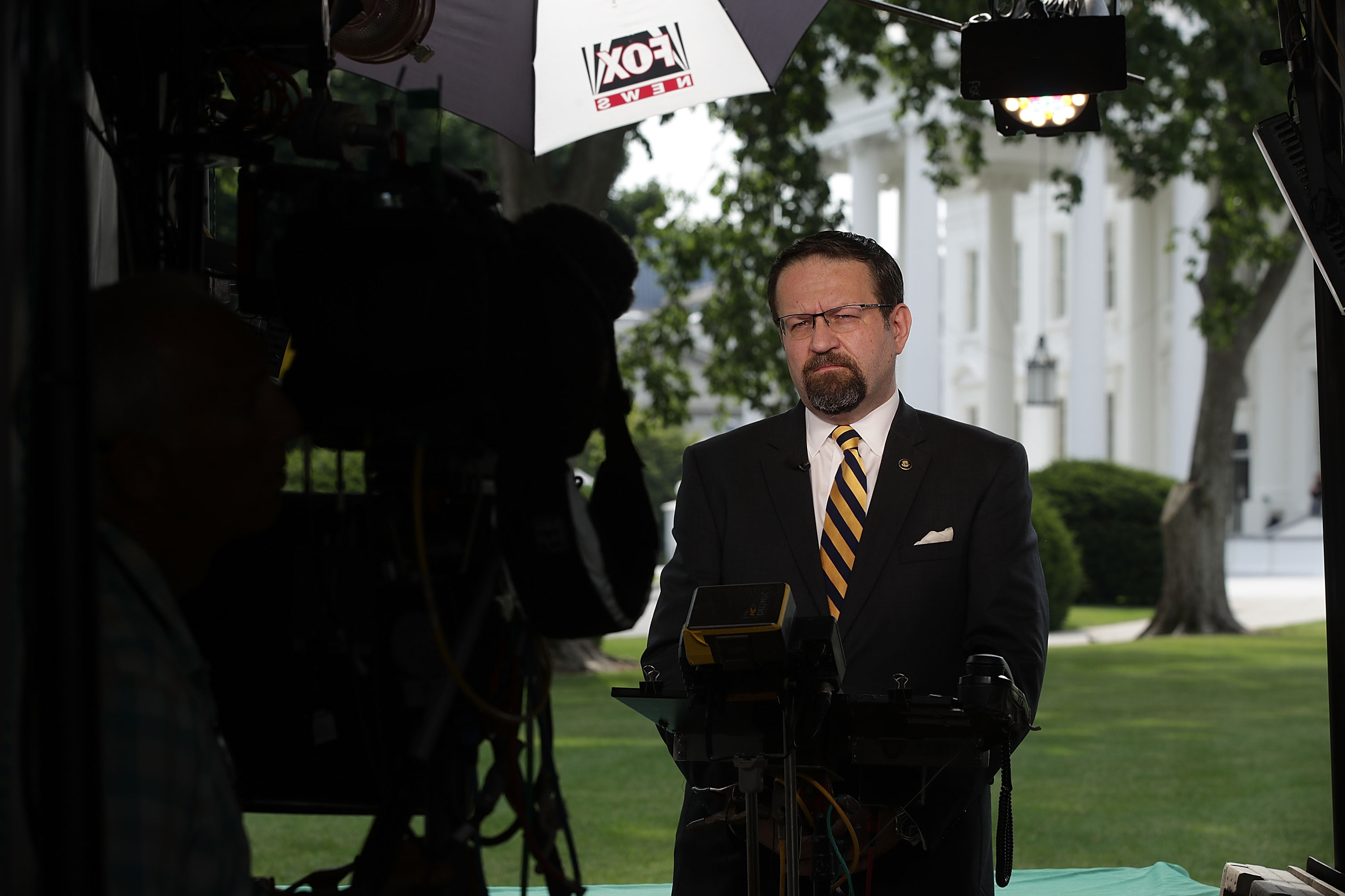 White House Deputy Assistant To The President Sebastian Gorka speaks as he is interviewed by Fox News CREDIT: Photo by Alex Wong/Getty Images