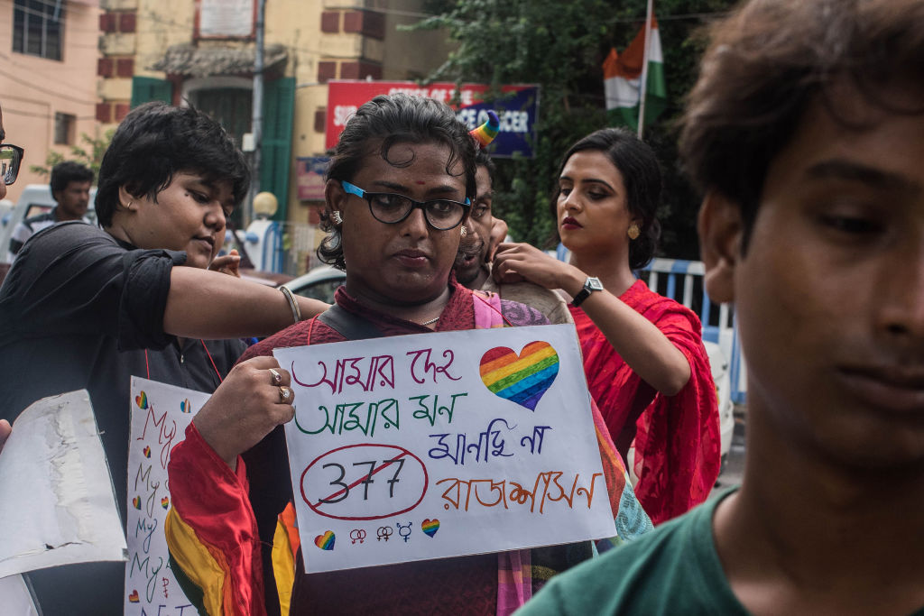 A protest against Section 377 in July, 2017. CREDIT: Sushavan Nandy / Barcroft Images / Barcroft Media via Getty Images