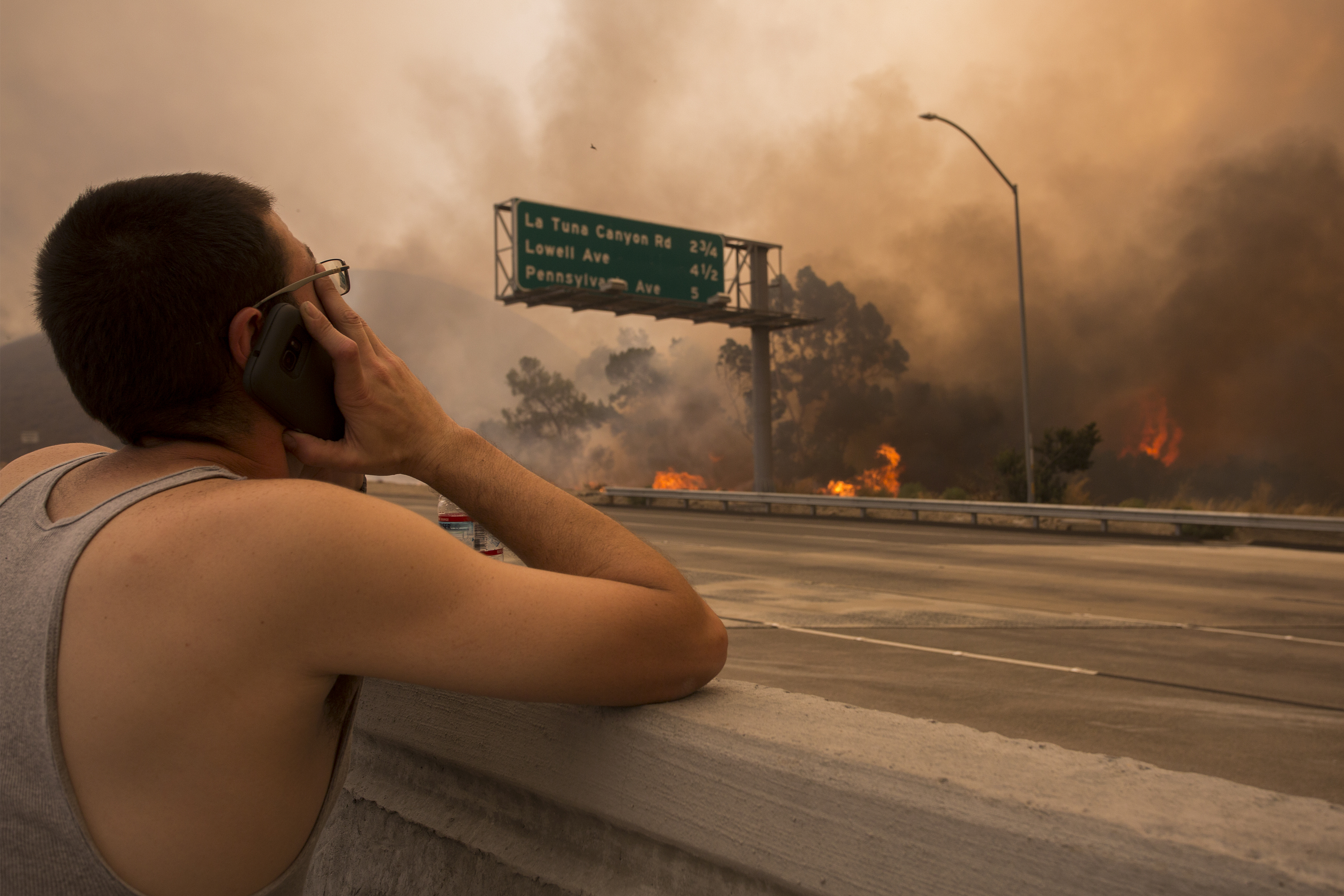 The La Tuna Fire on September 2, 2017 near Burbank, California. CREDIT: David McNew/Getty Images
