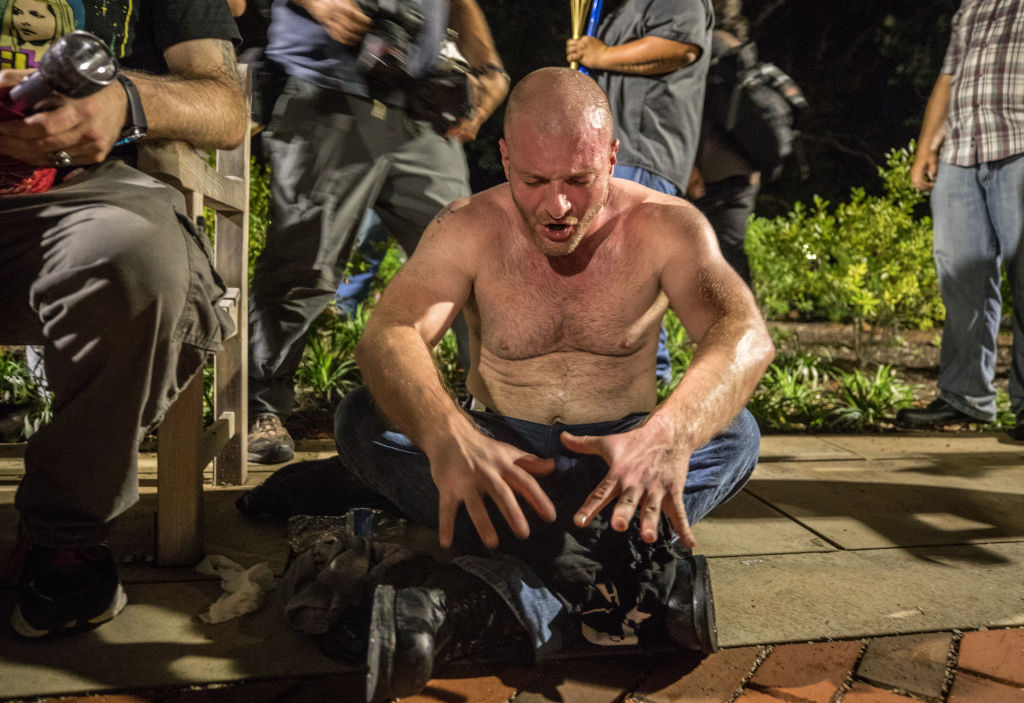 White nationalist Christopher Cantwell in Charlottesville (Photo by Evelyn Hockstein/For The Washington Post via Getty Images)