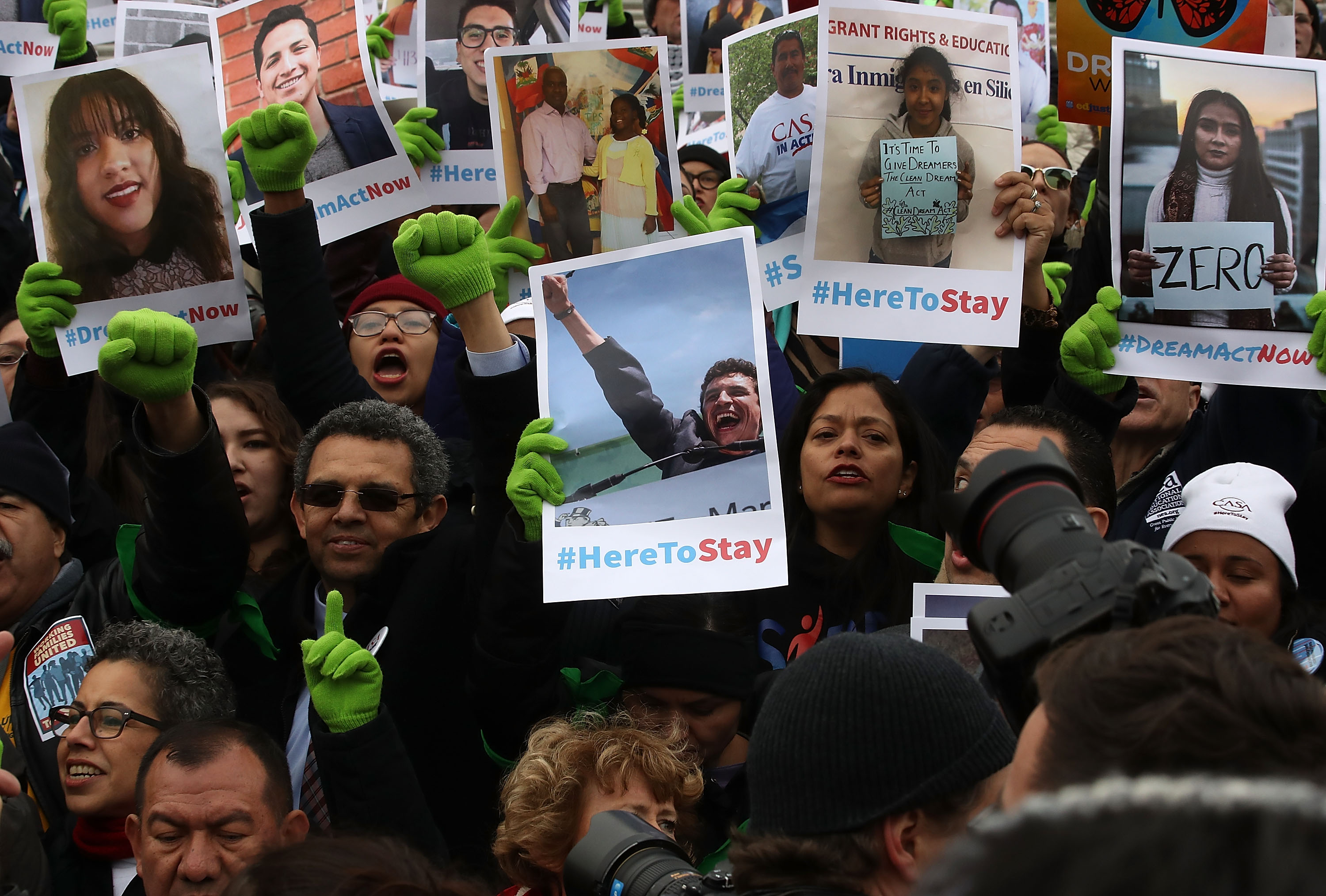People who call themselves Dreamers, protest in front of the Senate side of the US Capitol to urge Congress in passing the Deferred Action for Childhood Arrivals (DACA) program, on December 6, 2017 in Washington, DC. (CREDIT: Mark Wilson/Getty Images)
