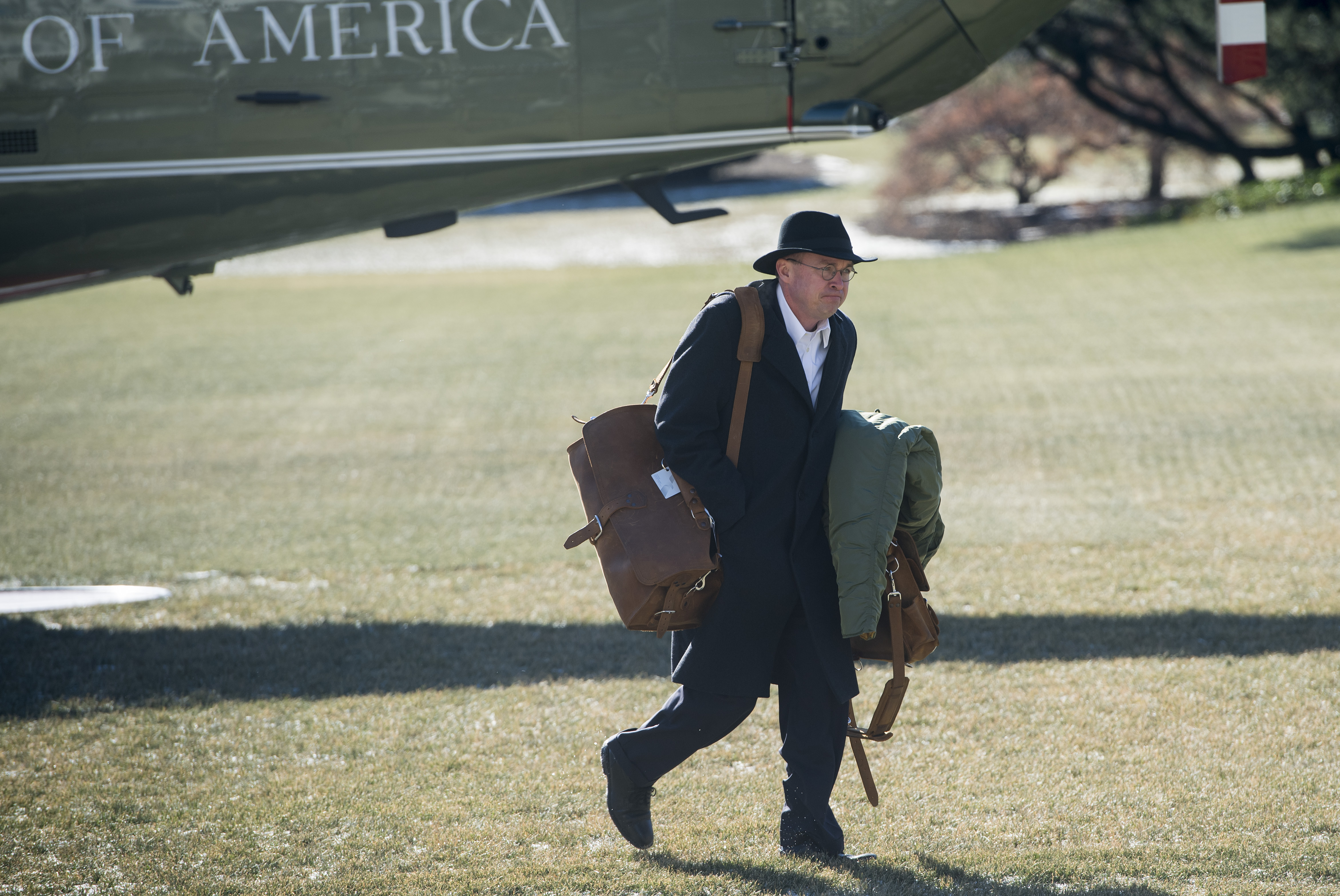 Mick Mulvaney, Director of the Office of Management and Budget, walks from Marine One after arriving with US President Donald Trump on the South Lawn of the White House in Washington, DC. CREDIT: SAUL LOEB/AFP/Getty Images)