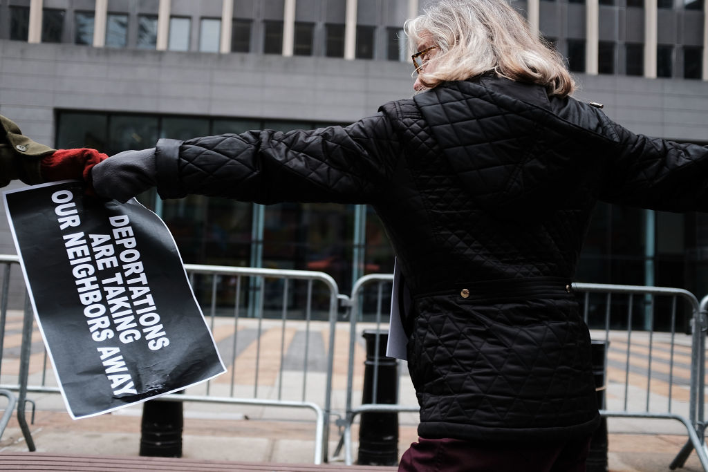 Immigration reform activists in New York City protested mass deportation