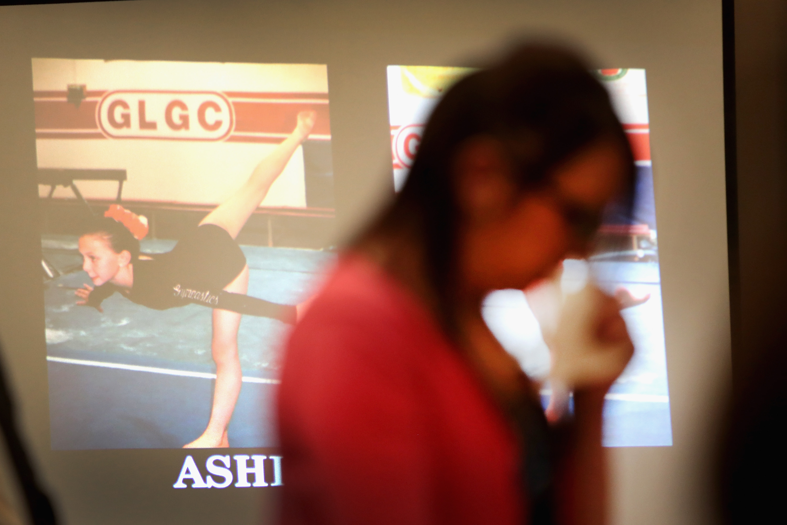 LANSING, MI - JANUARY 16: Ashley Erickson gives a victims impact statement at the sentencing of Larry Nassar who has been accused of molesting about 100 girls while he was a physician for USA Gymnastics and Michigan State University, where he had his sports-medicine practice on January 16, 2018 in Lansing, Michigan. Nassar has pleaded guilty in Ingham County, Michigan, to sexually assaulting seven girls, but the judge is allowing all his accusers to speak. Nassar is currently serving a 60-year sentence in federal prison for possession of child pornography. (Photo by Scott Olson/Getty Images)