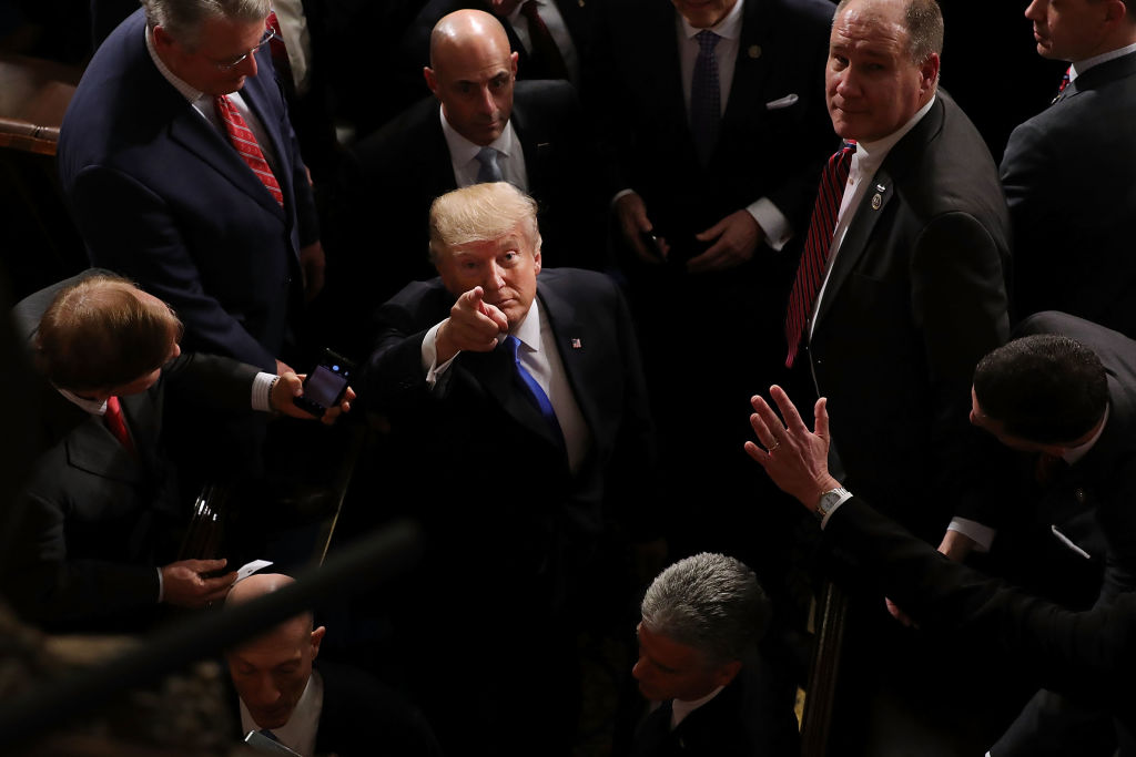Trump at his state of the union address. CREDIT: Chip Somodevilla/Getty Images