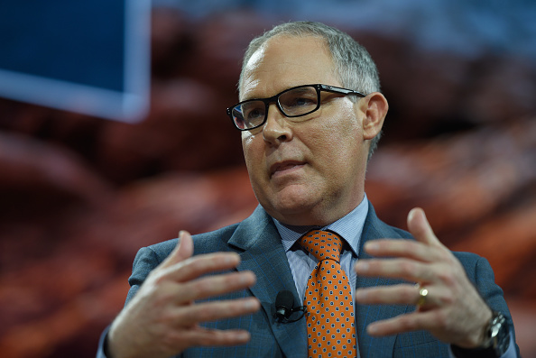Scott Pruitt, administrator of EPA, hopes to speed up the permitting process for industry in 2018. CREDIT: Riccardo Savi/Getty Images for Concordia Summit
