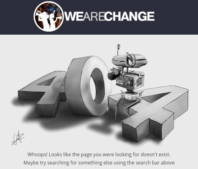 All that remains of the "Alice Donovan" articles from We Are Change.
