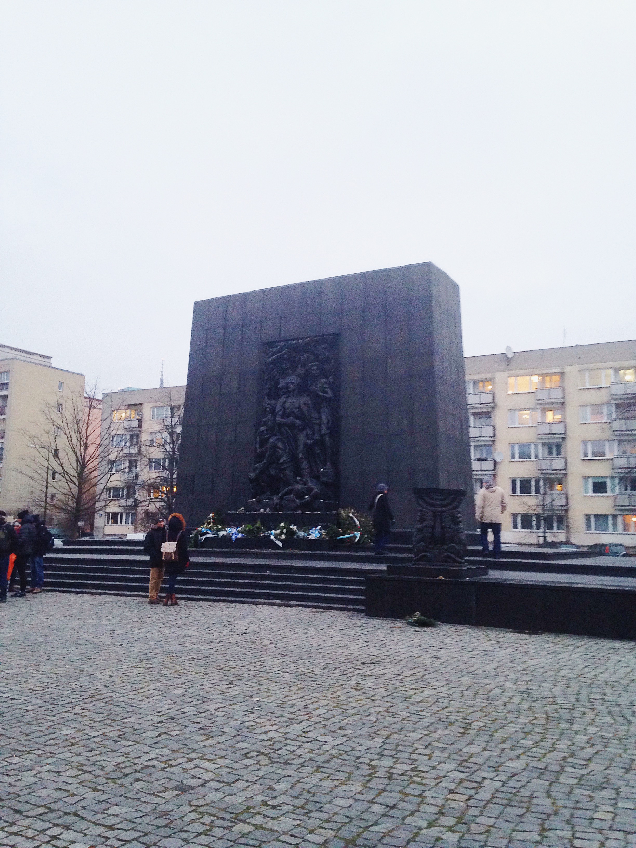 Monument to the Jewish Warsaw ghetto uprising in Warsaw, Poland. CREDIT: E.A. Crunden