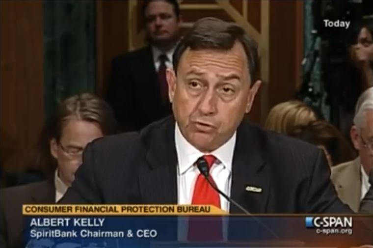 EPA Administrator Scott Pruitt named former SpiritBank CEO Albert Kelly, who the FDIC banned for life from banking, as a senior adviser for the agency's Superfund program. CREDIT: C-SPAN/screenshot