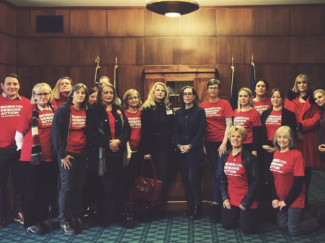 Moms Demand Action and the Oregon governor were at the State Capitol testifying in support of "boyfriend loophole" bill.
Credit: Governor Kate Brown's Twitter.