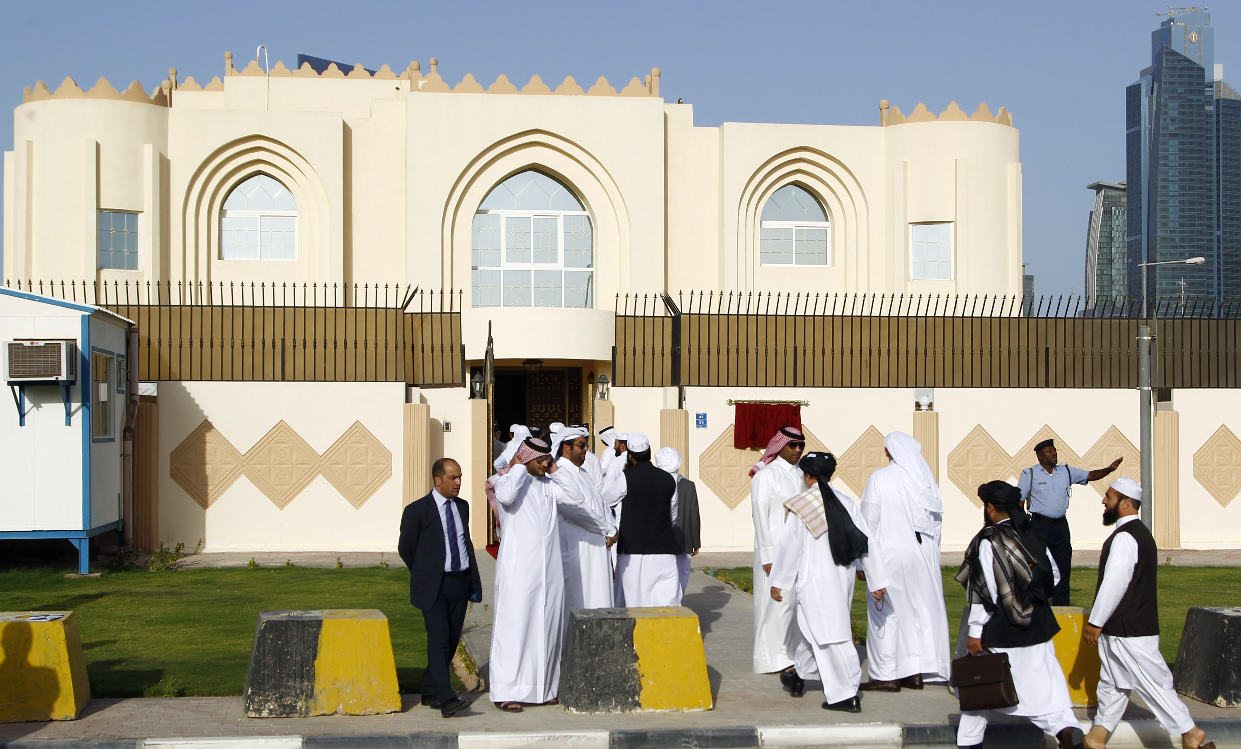 Guests arrive for the opening ceremony of the new Taliban political office in Doha on June 18, 2013. (CREDIT: FAISAL AL-TIMIMI/AFP/Getty Images)