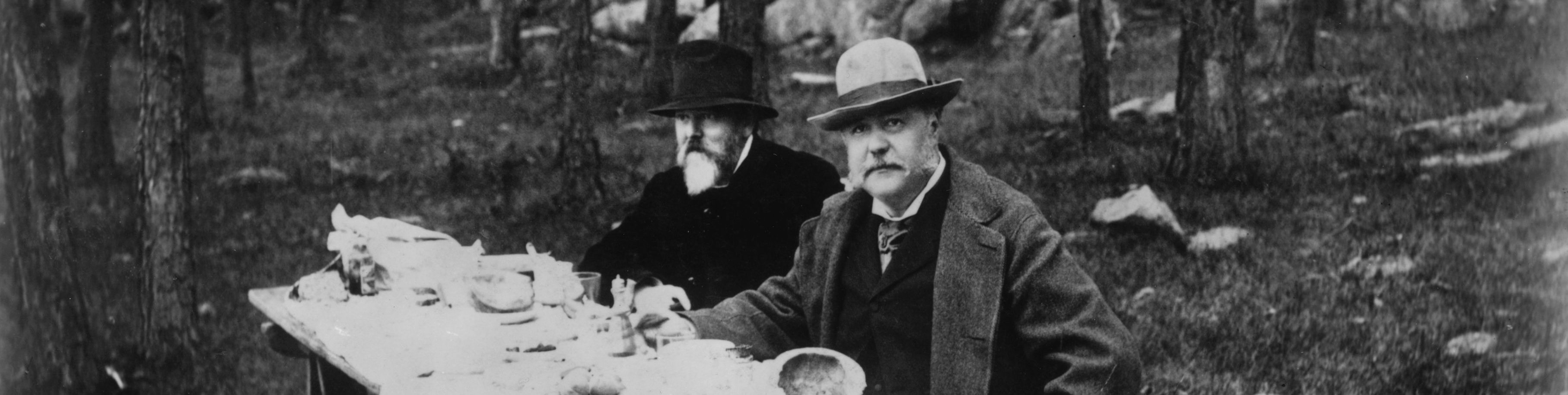 Republican politician Chester Arthur (1829 - 1886), the 21st President of the United States of America during a camping trip along the St Lawrence River in upstate New York. (Photo by MPI/Getty Images)
