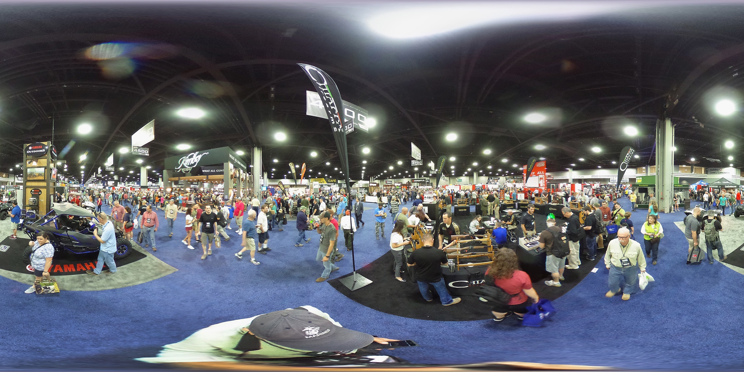 National Rifle Association members visit exhibitor booths at the 146th NRA Annual Meetings & Exhibits on April 29, 2017 in Atlanta, Georgia. CREDIT: Scott Olson/Getty Images