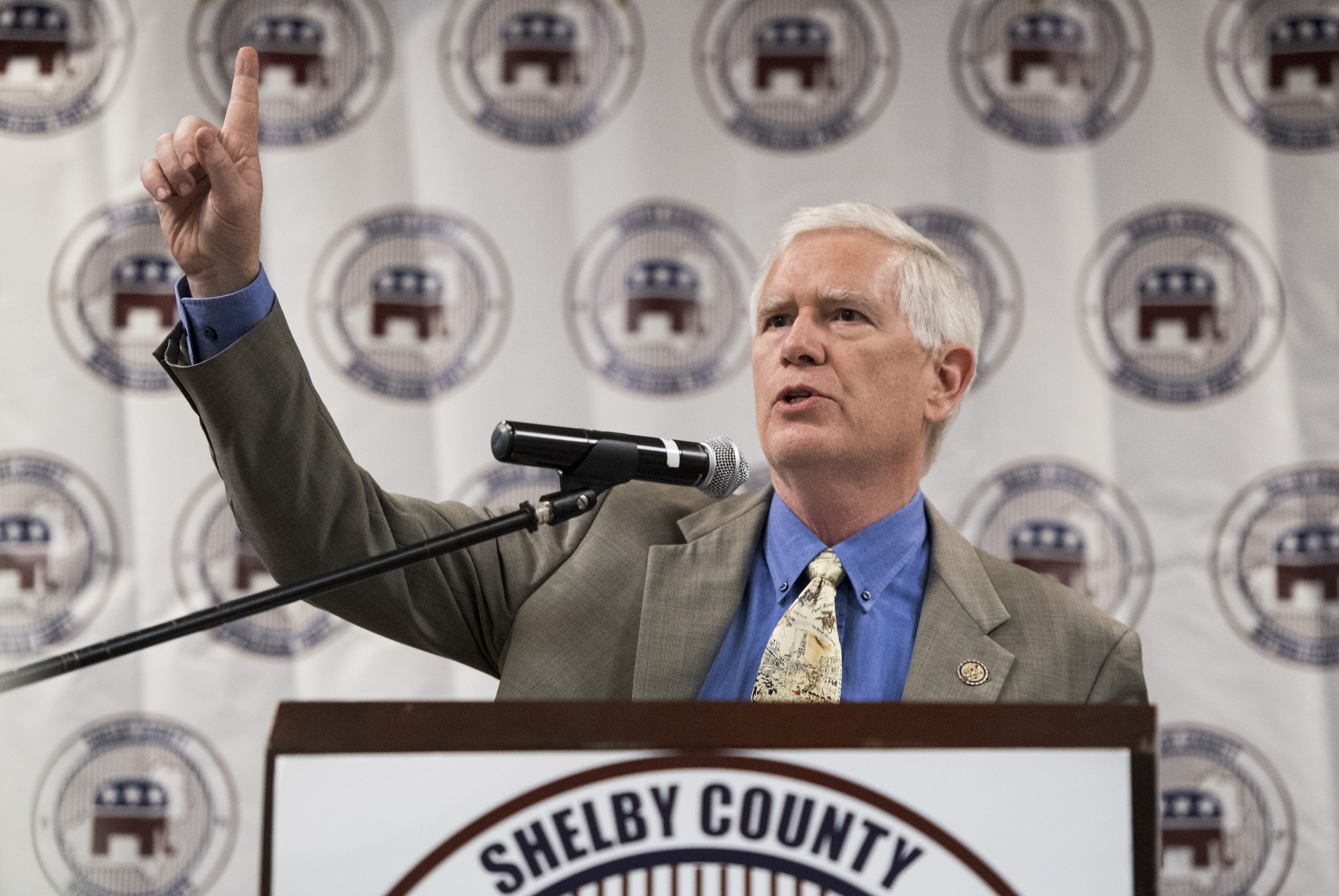 GOP candidate for U.S. Senate Rep. Mo Brooks, R-Ala., speaks during the U.S. Senate candidate forum held by the Shelby County Republican Party in Pelham, Ala., on Friday, Aug. 4, 2017. CREDIT: Photo By Bill Clark/CQ Roll Call