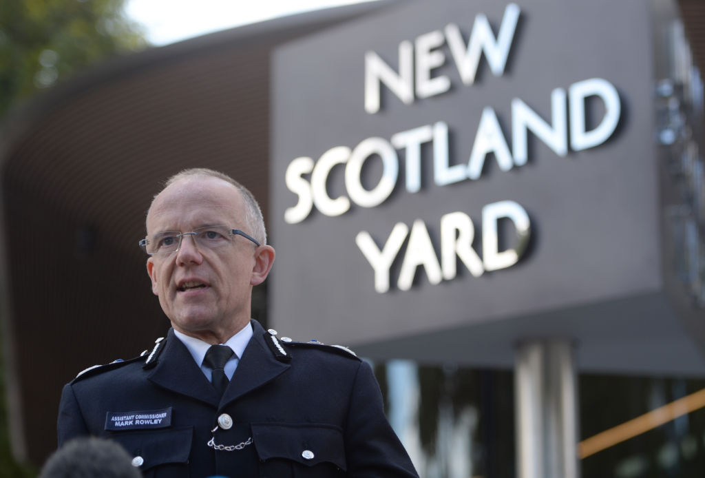 FILE PICTURE: Metropolitan Police Assistant Commissioner Mark Rowley speaks to the media outside New Scotland Yard, London, after a terrorist incident was declared following a blast on a London Underground train. (Photo by Victoria Jones/PA Images via Getty Images)