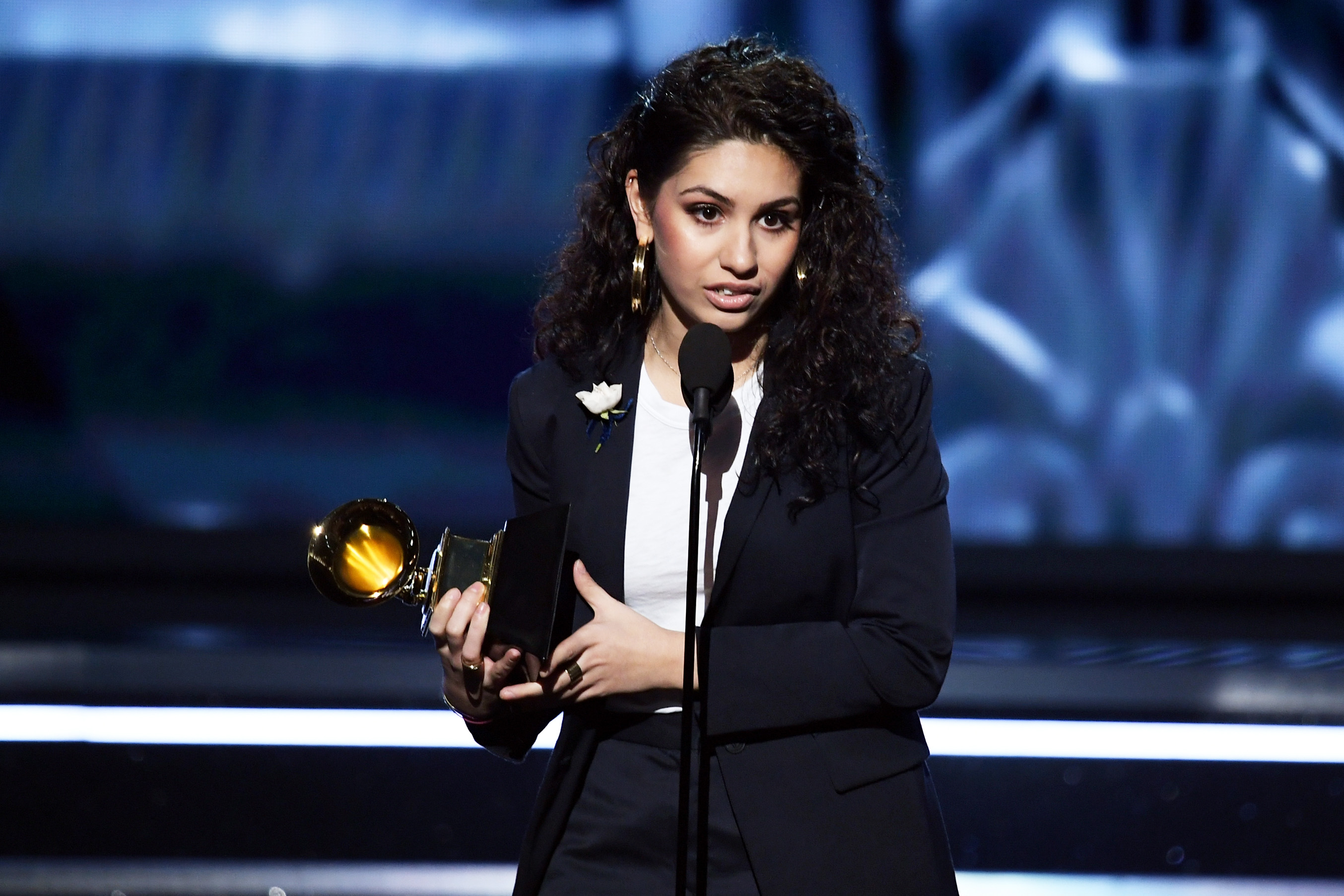 Alessia Cara accepts Best New Artist onstage during the 60th Annual GRAMMY Awards at Madison Square Garden on January 28, 2018 in New York City. CREDIT: Kevin Winter/Getty Images for NARAS