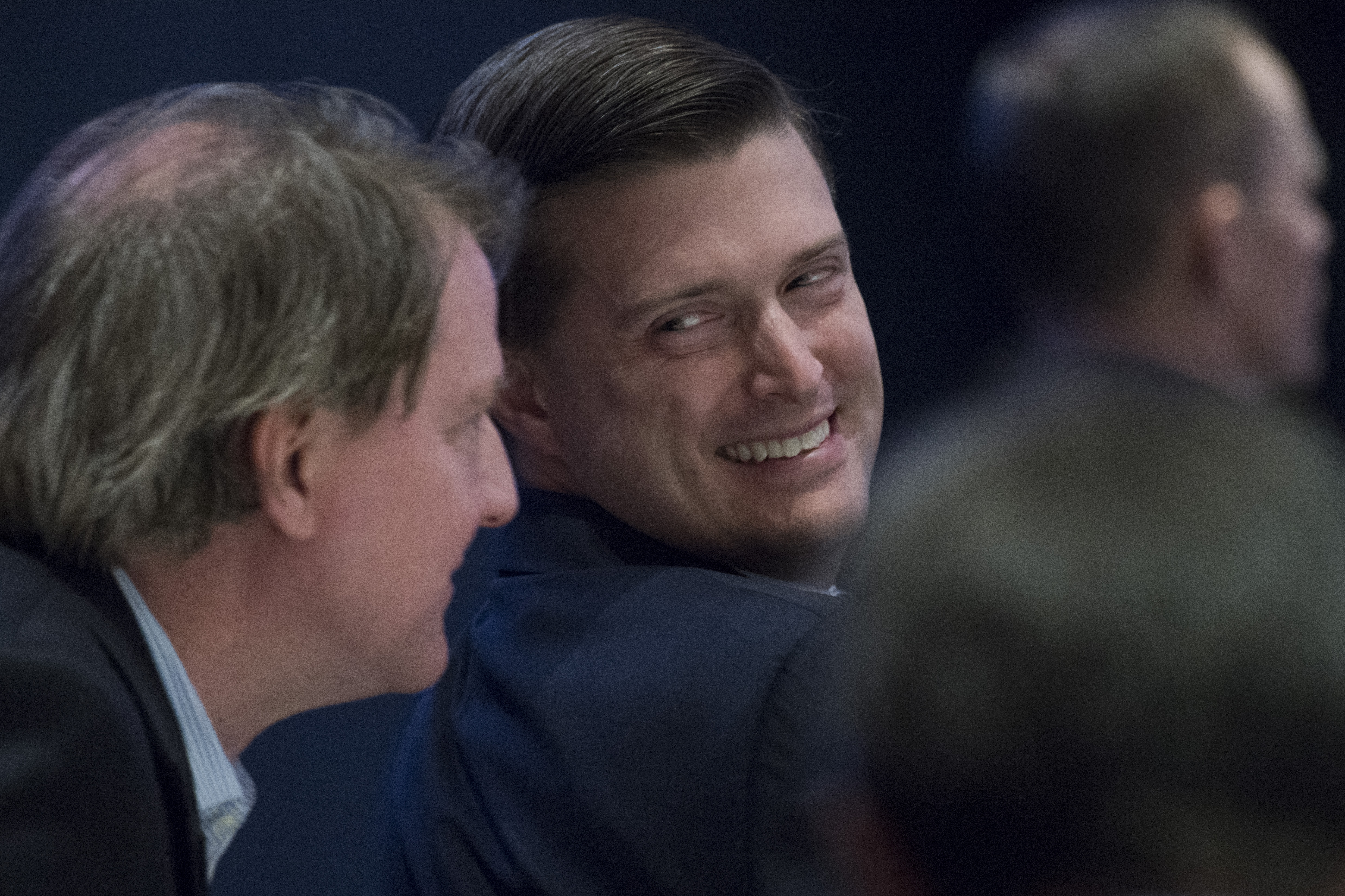 Rob Porter, right, White House staff secretary, and Don McGahn, White House counsel, attend a luncheon featuring a speech by President Donald Trump CREDIT: Photo By Tom Williams/CQ Roll Call