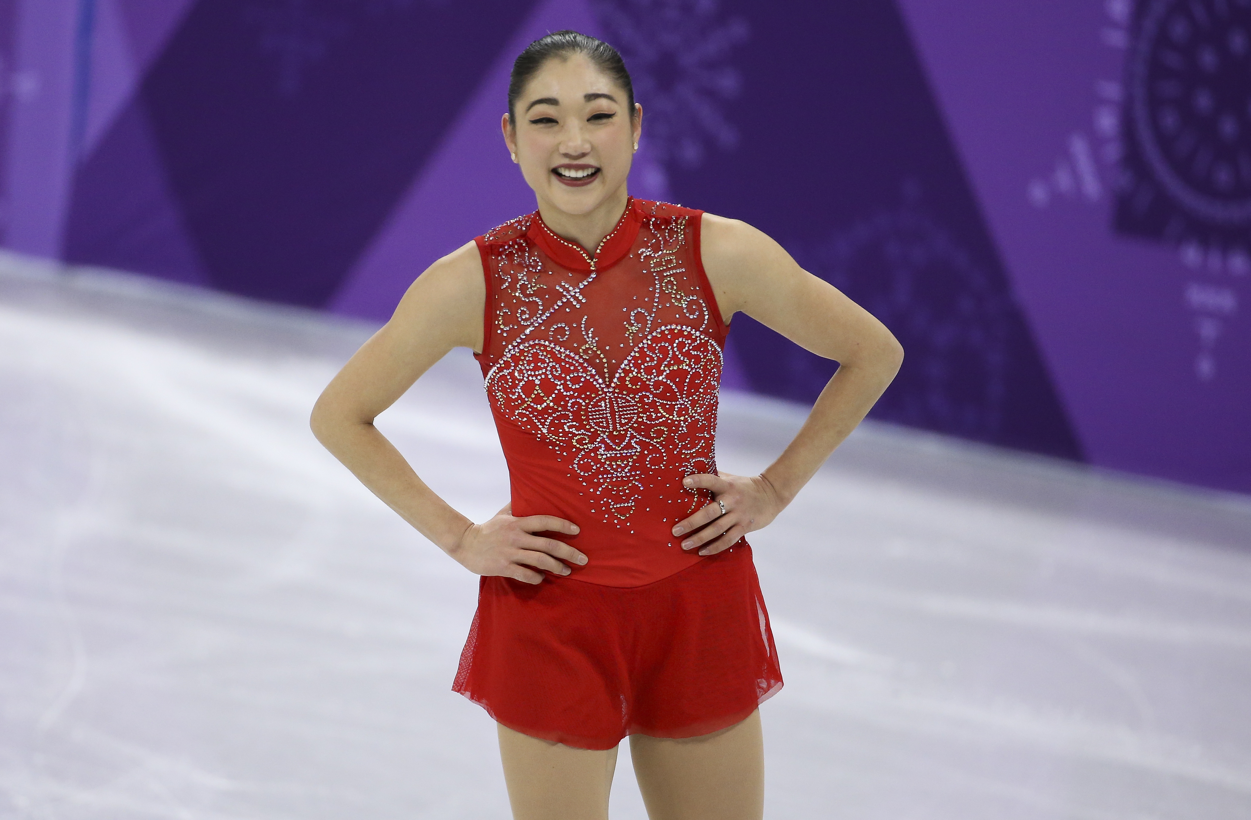 GANGNEUNG, SOUTH KOREA - FEBRUARY 12: Mirai Nagasu of USA competes in the Ladies Free Skating during the Figure Skating Team Event on day three of the PyeongChang 2018 Winter Olympic Games at Gangneung Ice Arena on February 12, 2018 in Gangneung, South Korea. (Photo by Jean Catuffe/Getty Images)