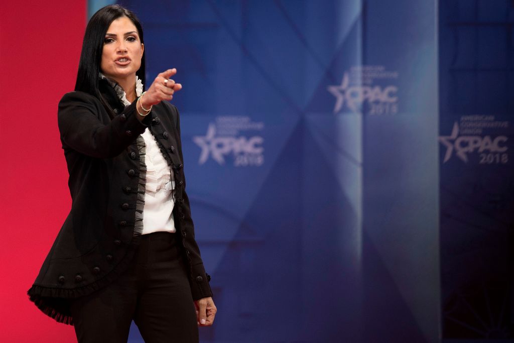 TOPSHOT - Spokesperson for the National Rifle Association (NRA) Dana Loesch speaks during the 2018 Conservative Political Action Conference at National Harbor in Oxon Hill, Maryland on February 22, 2018. / AFP PHOTO / JIM WATSON (Photo credit should read JIM WATSON/AFP/Getty Images)