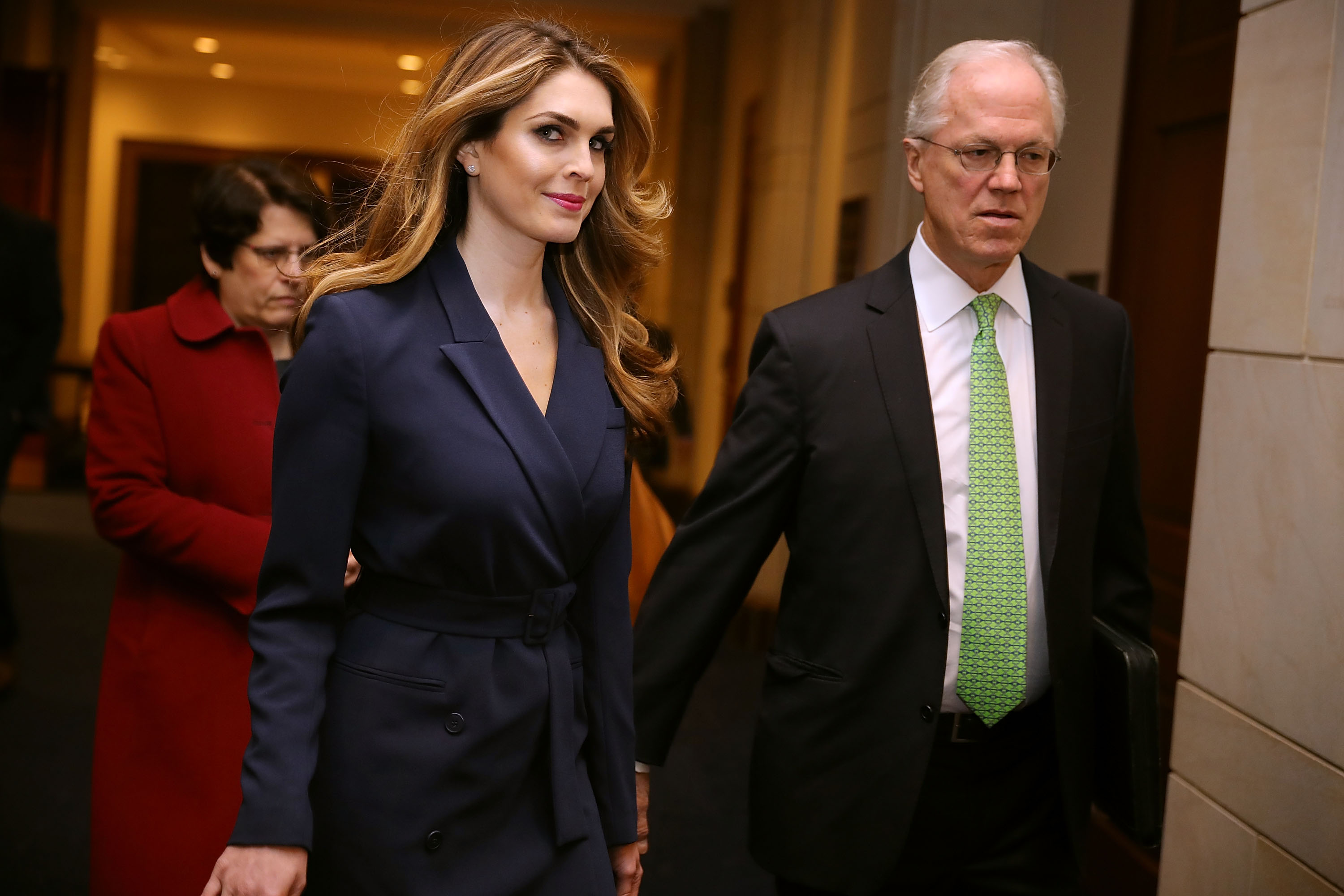 White House Communications Director and presidential advisor Hope Hicks (2nd L) arrives at the U.S. Capitol Visitors Center February 27, 2018 in Washington, DC. CREDIT: Photo by Chip Somodevilla/Getty Images