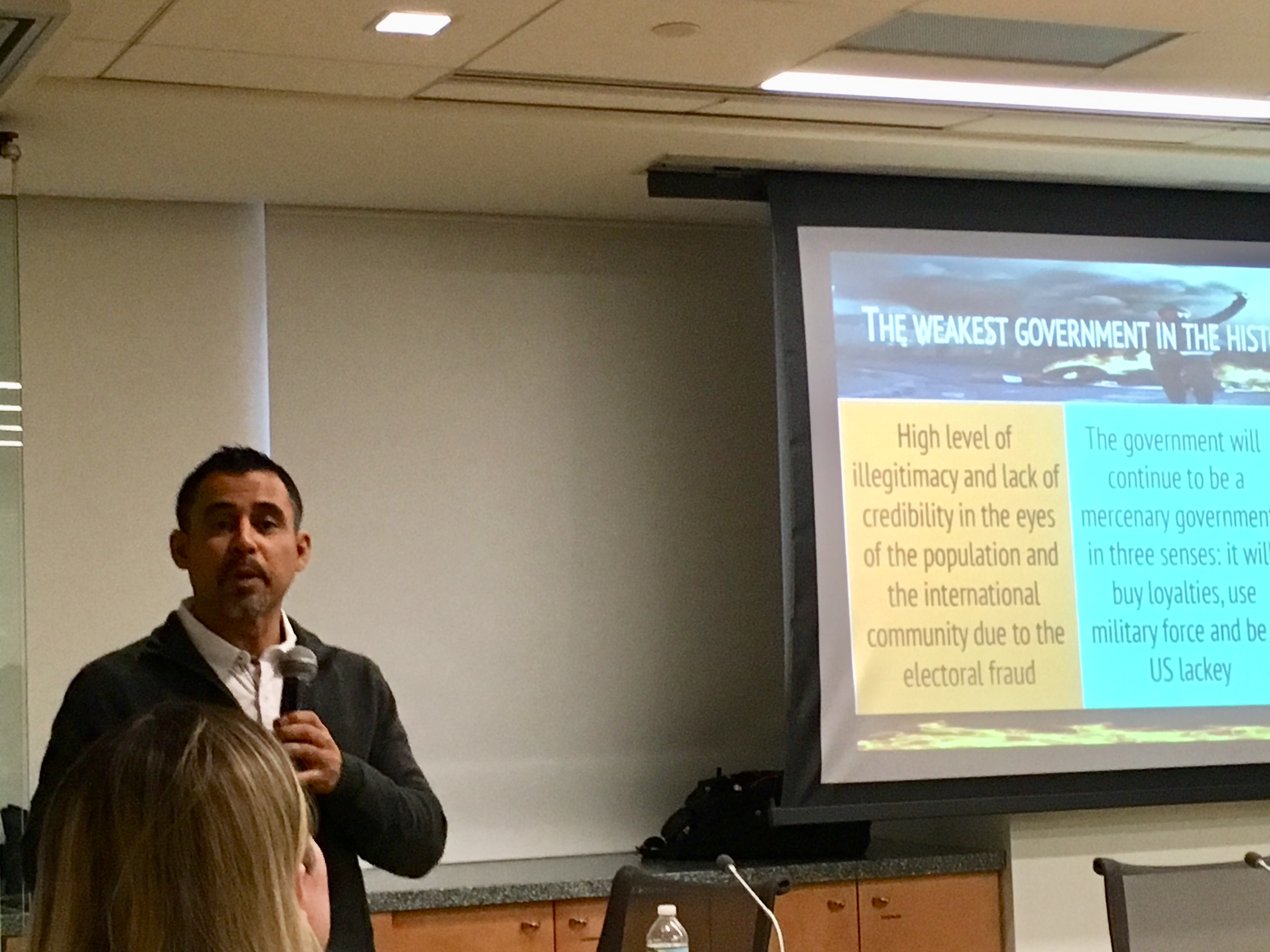 JOAQUIN MEJIA WAS IN WASHINGTON, D.C. TO GIVE AN OVERVIEW OF POST-ELECTION HONDURAS. (Photo: Esther Y. Lee)