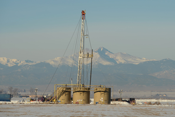 An oil rig operates in Weld County, Colorado,. CREDIT: RJ Sangosti/The Denver Post via Getty Images