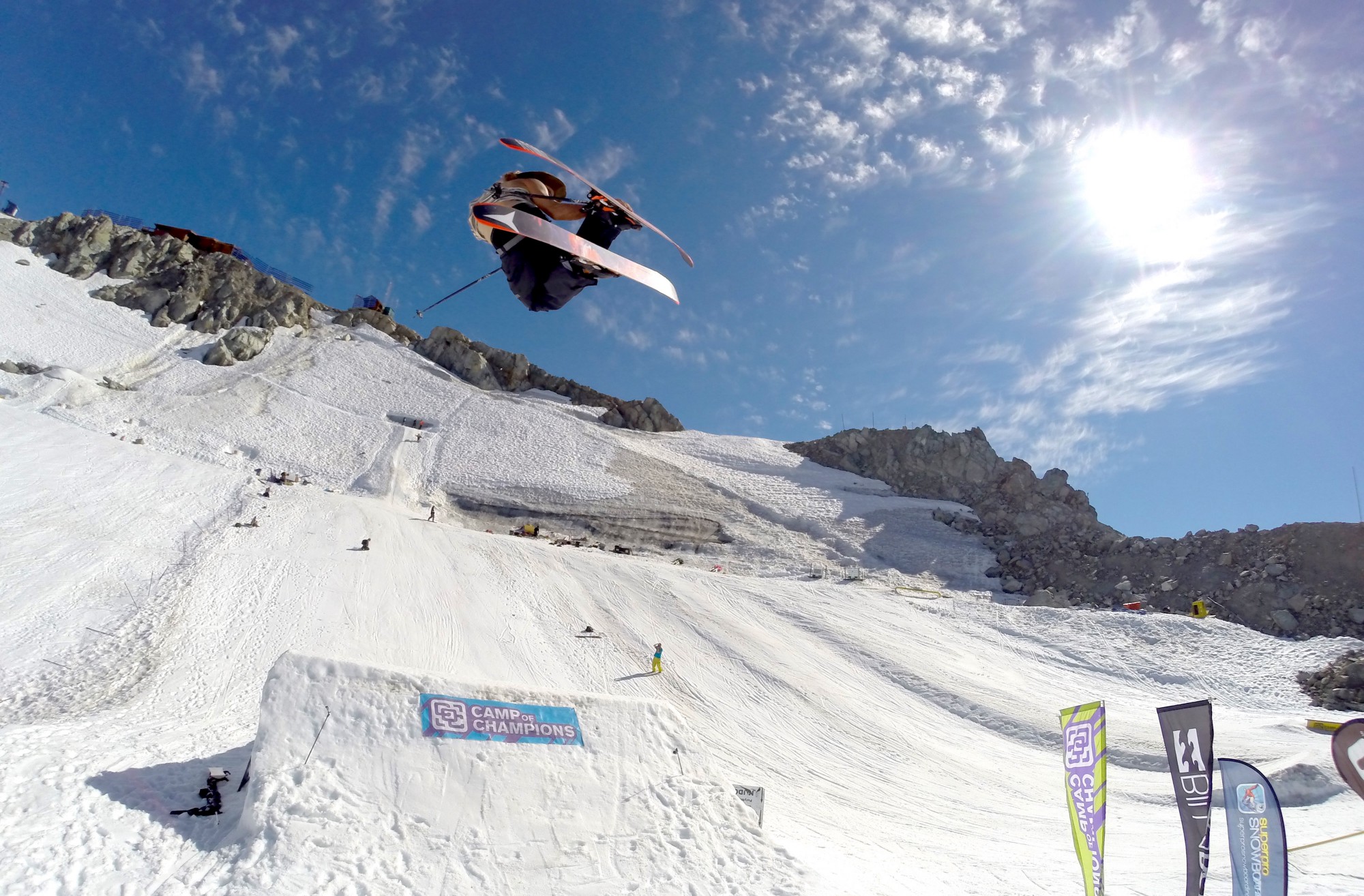 A slopestyle skier at Camp of Champions, 2014. Credit: Camp of Champions