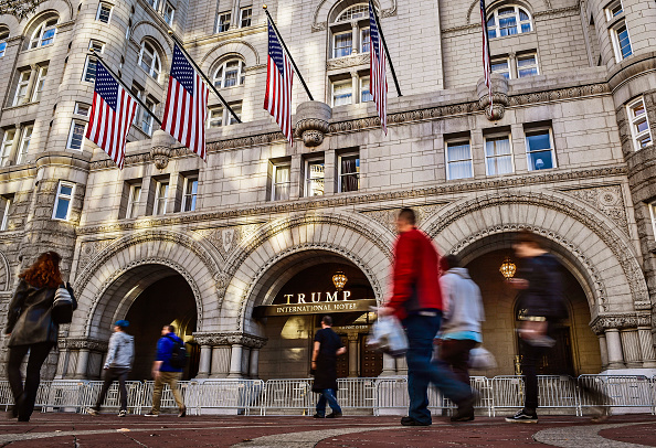 The outside of the Trump International Hotel in Washington, DC.
(Photo by Bill O'Leary/The Washington Post via Getty Images)