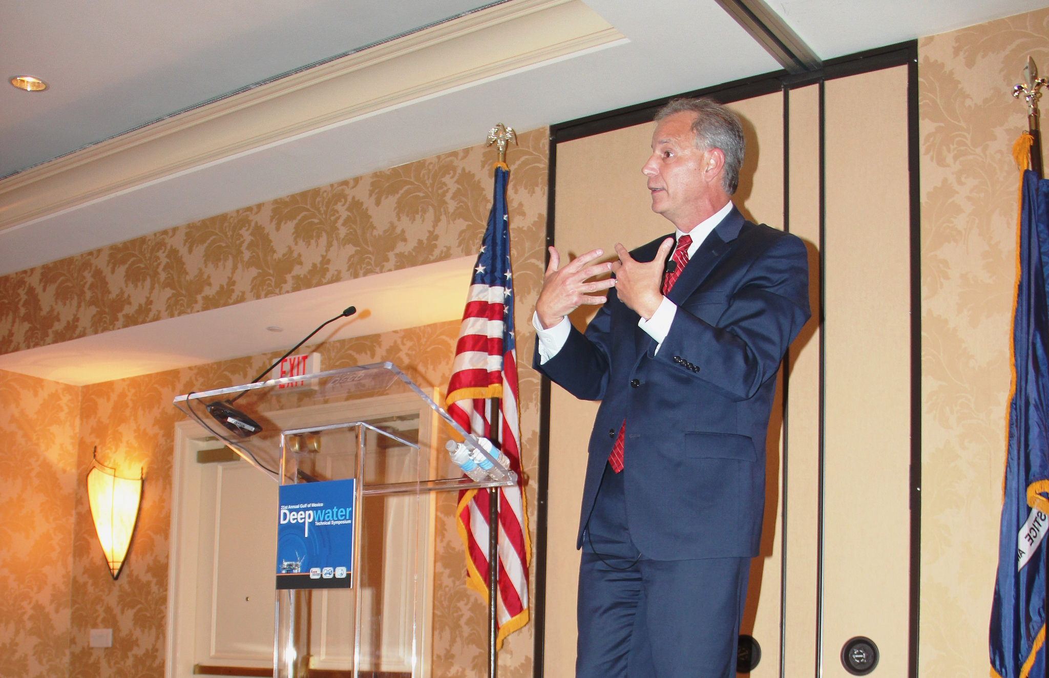 BSEE Director Scott Angelle spoke to some 200 industry representatives in August 2017 urging them to embrace the energy development opportunities in deepwater Gulf of Mexico. Credit: BSEE.