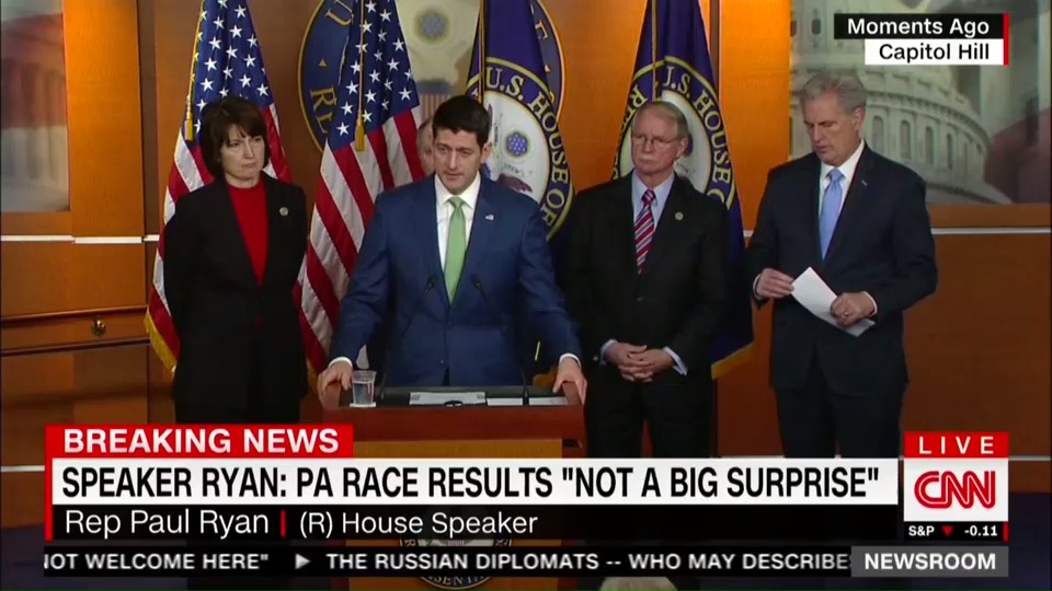 Speaker Paul Ryan (R-WI) with the House GOP leadership