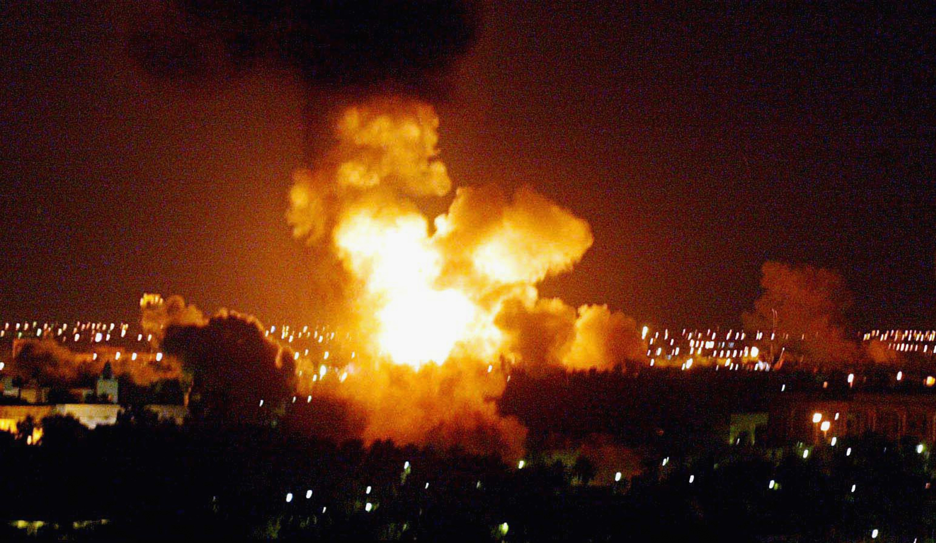 Shock and awe: An explosion hits Baghdad on March 22, 2003 in Baghdad, Iraq as hostilities between U.S. led Coalition forces and the Iraqi Regime began. CREDIT: Mirrorpix/Getty Images.