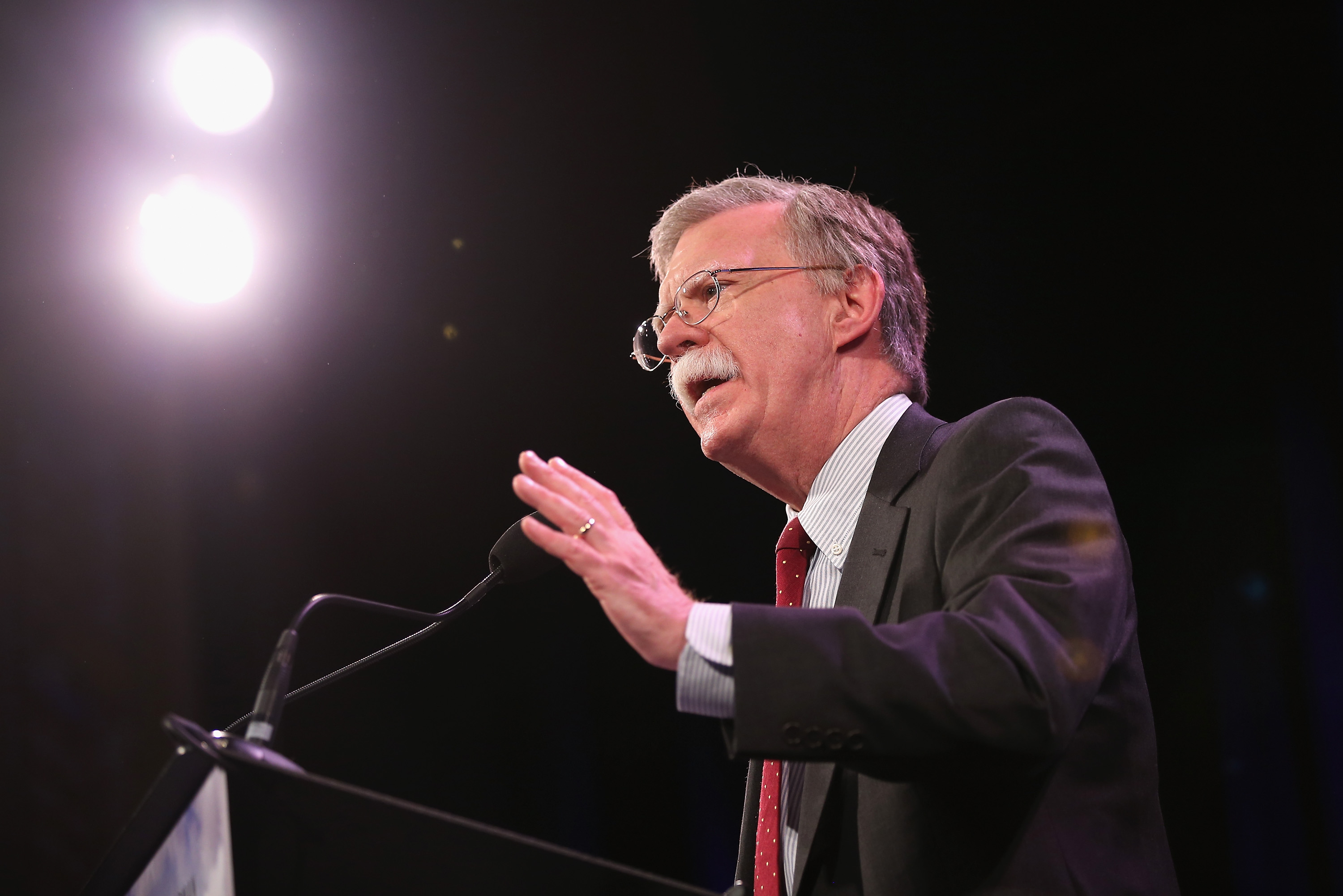 Former Ambassador to the United Nations John Bolton speaks to guests at the Iowa Freedom Summit on January 24, 2015 in Des Moines, Iowa. (CREDIT: Scott Olson/Getty Images)