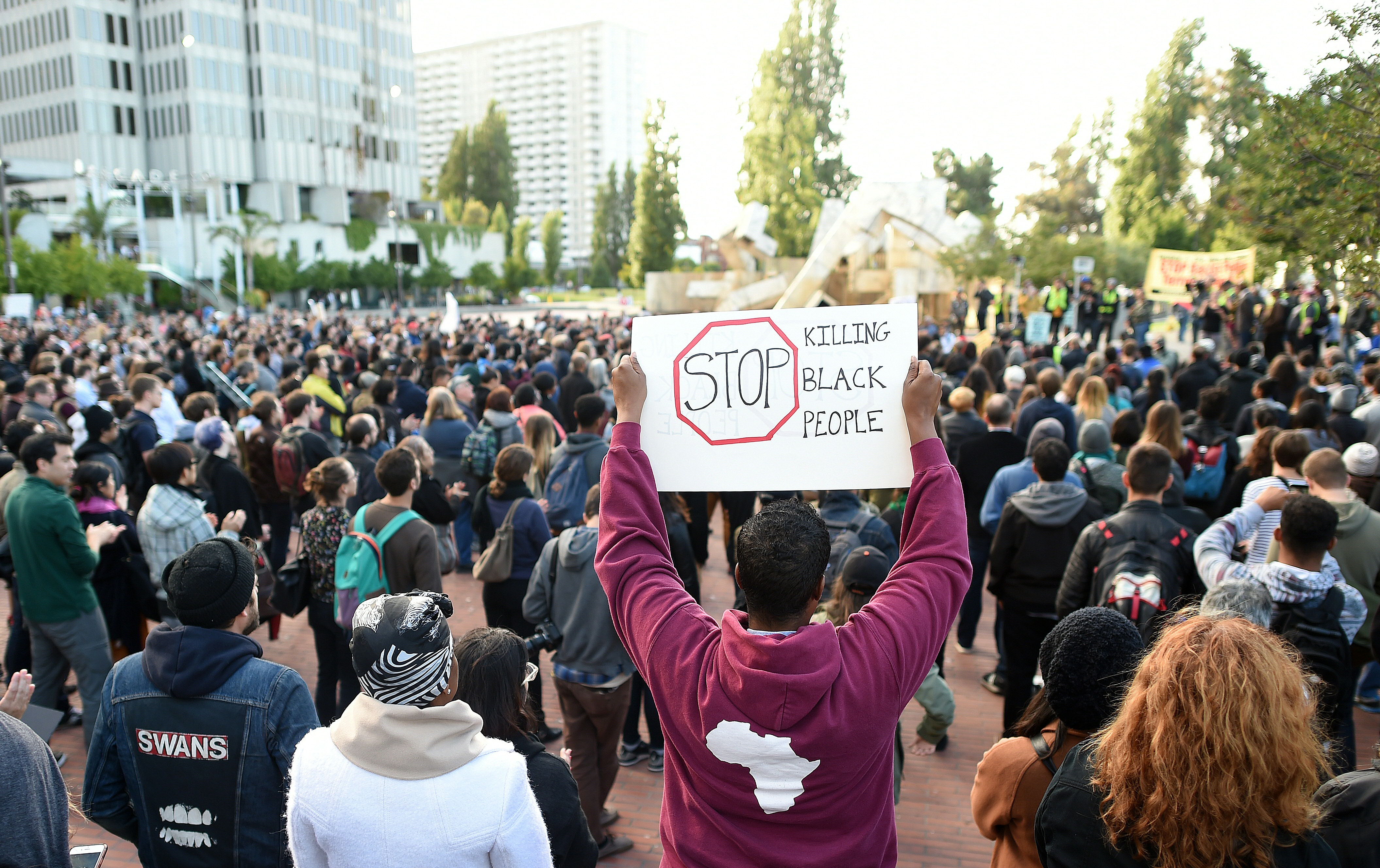 A protest against police violence in San Francisco. CREDIT: JOSH EDELSON/AFP/Getty Images
