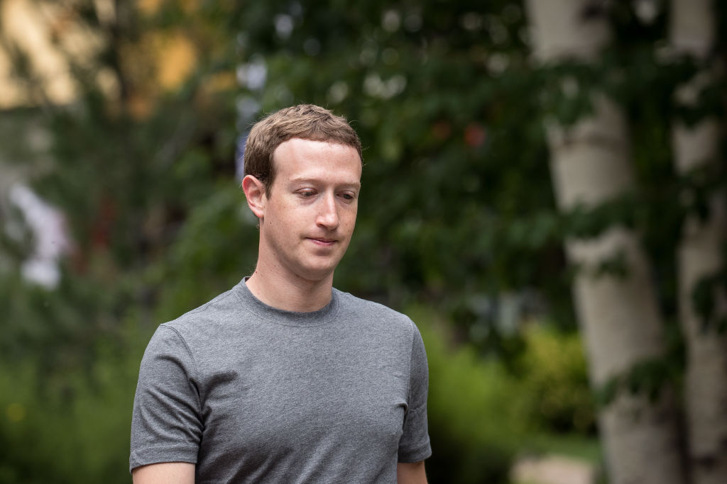 FILE PICTURE SUN VALLEY, ID - JULY 14: Mark Zuckerberg, chief executive officer and founder of Facebook Inc., attends the fourth day of the annual Allen & Company Sun Valley Conference, July 14, 2017 in Sun Valley, Idaho. (Photo by Drew Angerer/Getty Images)