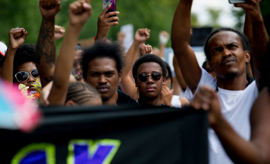 A new trial demonstrates how the FBI is using its controversial "Black Identity Extremists" report to target Black activists. (CREDIT: Jeff Swensen/Getty Images)