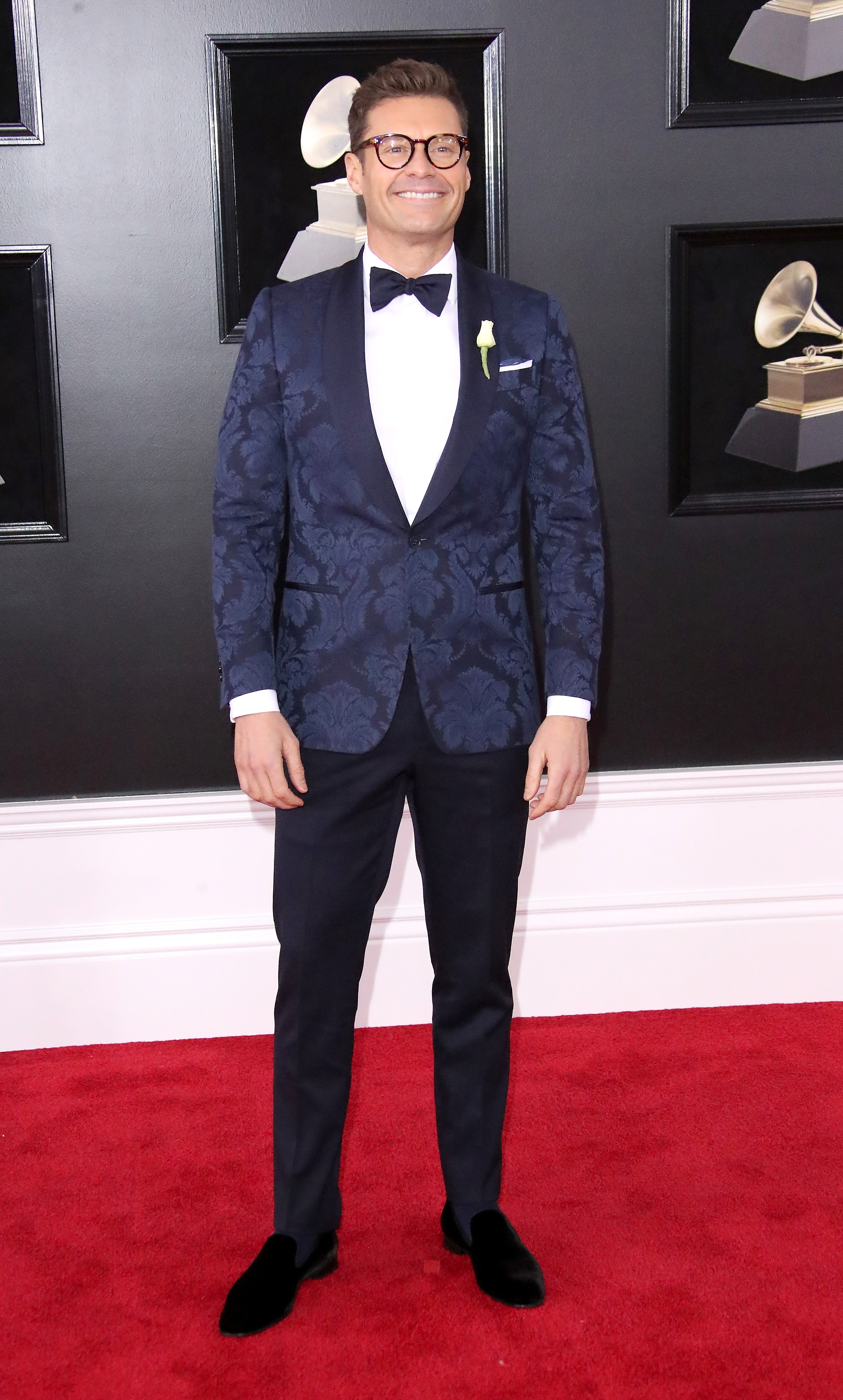 Ryan Seacrest arrives at the 60th Annual GRAMMY Awards at Madison Square Garden on January 28, 2018 in New York City. CREDIT: Dan MacMedan/WireImage