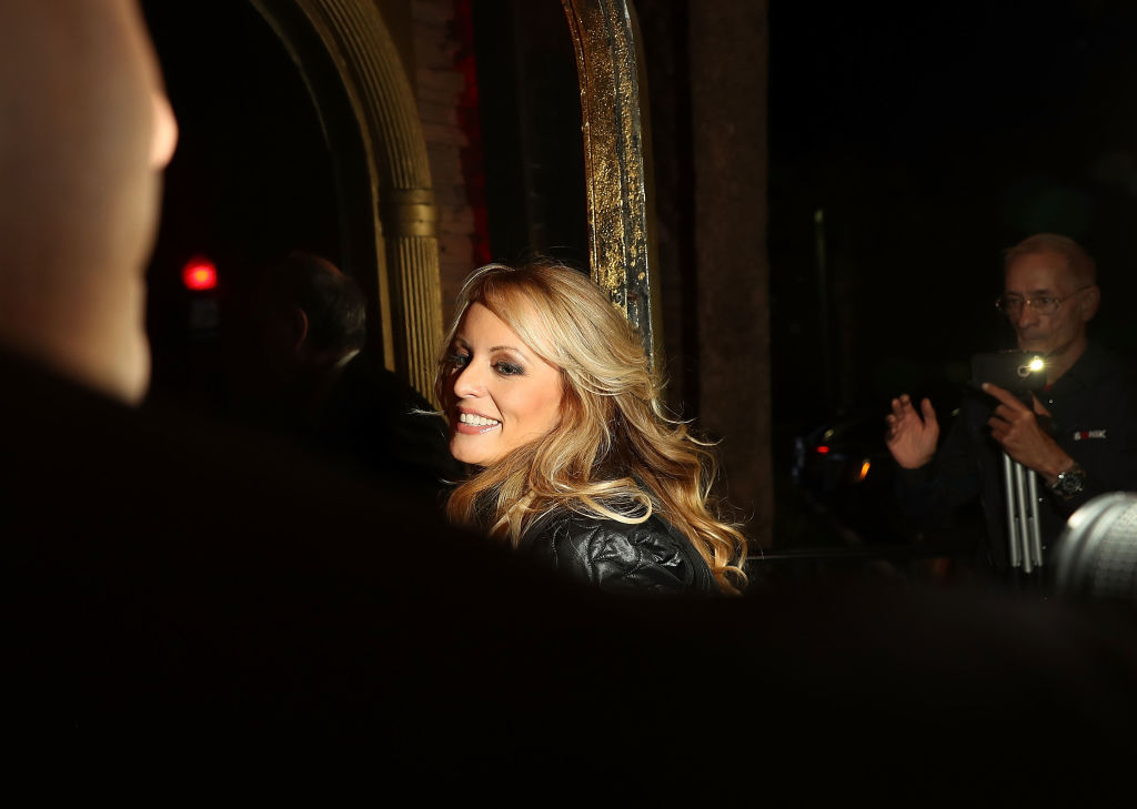 Stephanie Clifford arrives to perform at the Solid Gold Fort Lauderdale strip club on March 9, 2018 in Pompano Beach, Florida. CREDIT: Joe Raedle/Getty Images