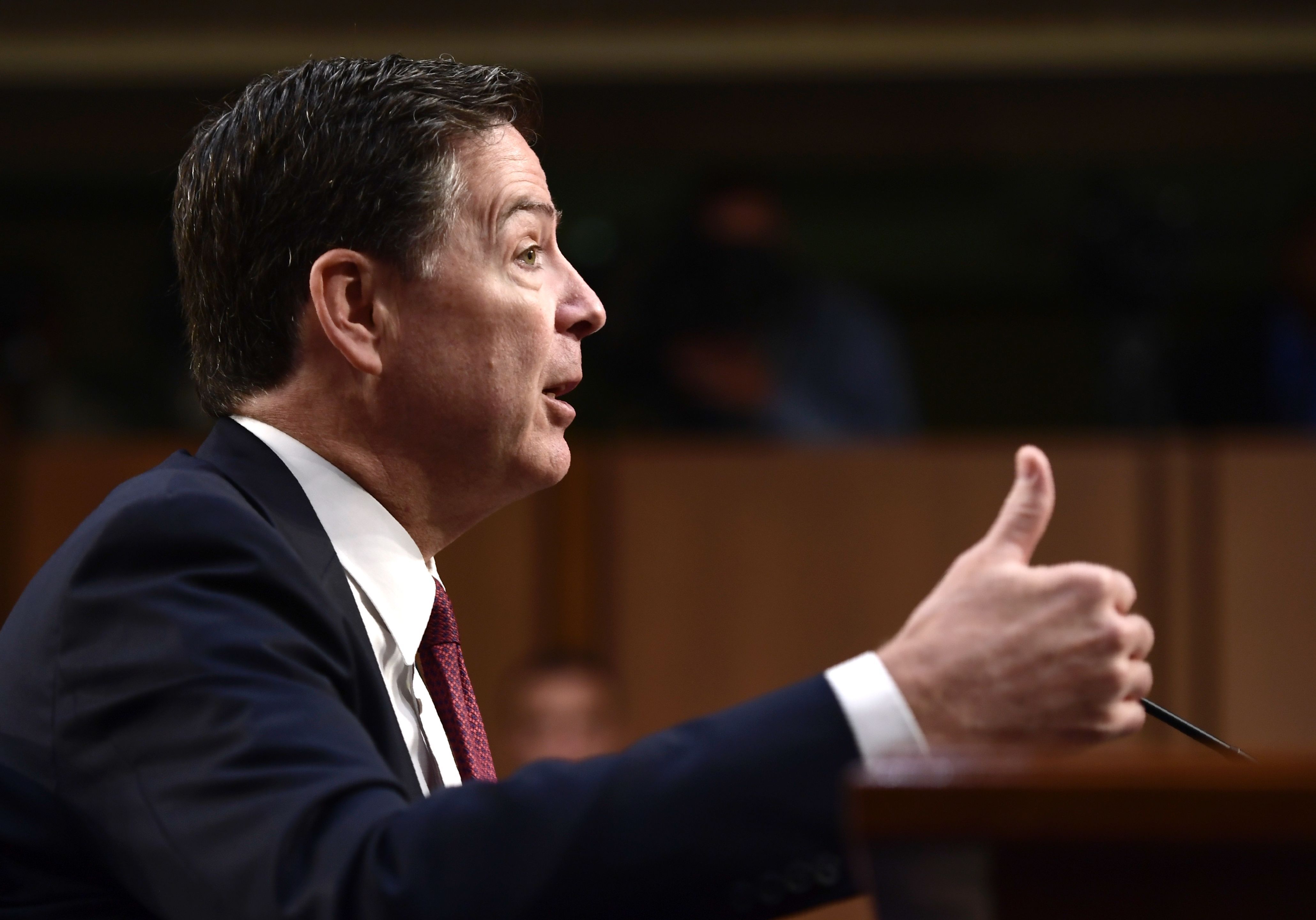 Former FBI Director James Comey. CREDIT: BRENDAN SMIALOWSKI/AFP/Getty Images